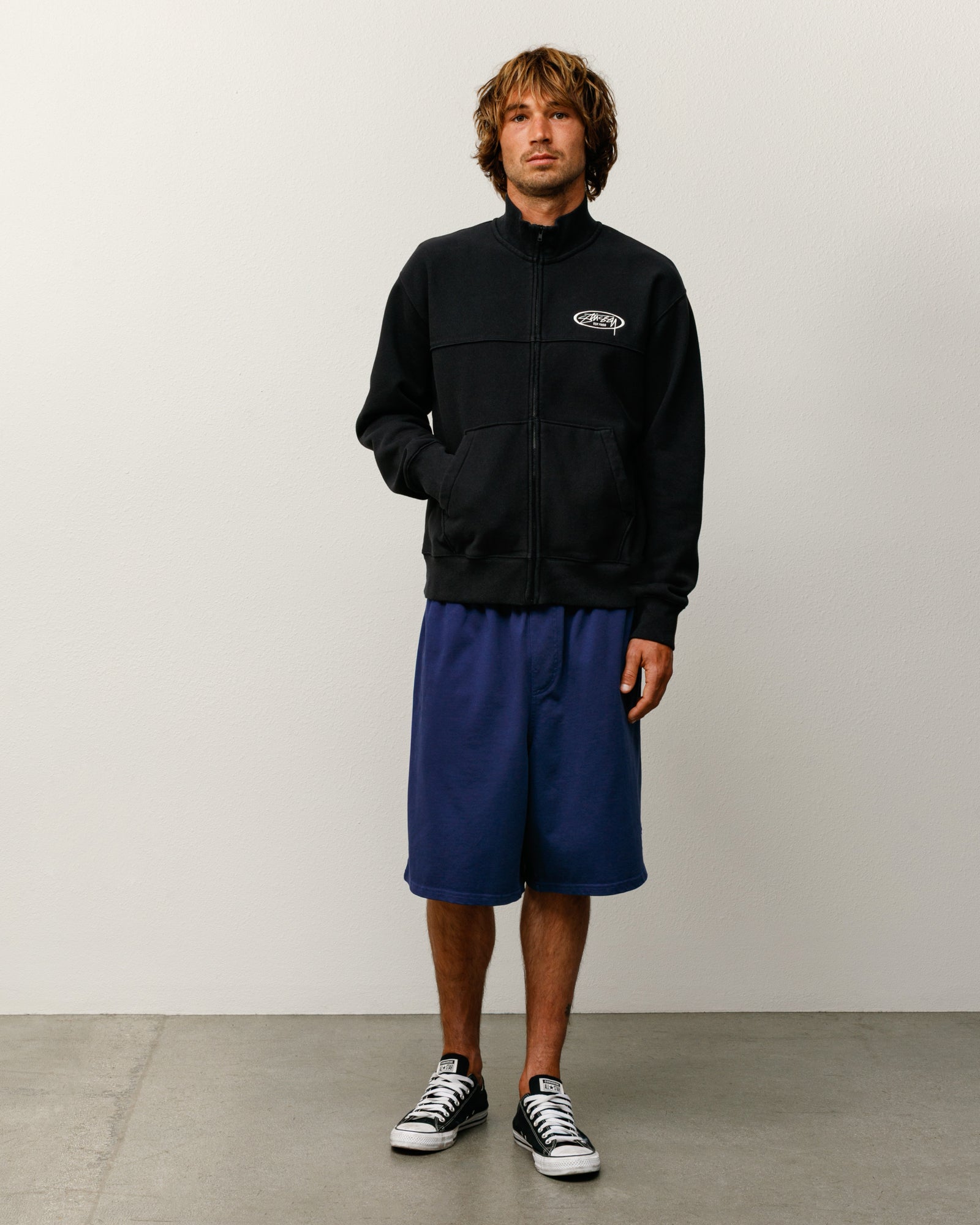 Fleece Track Jacket – Black | Zip-up Fleece | Stüssy UK