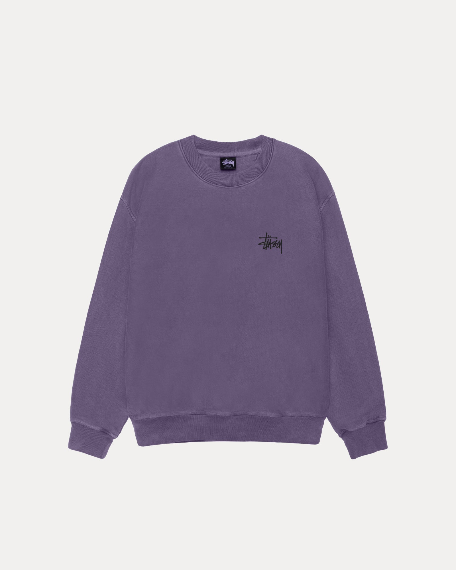 Basic Stüssy Crew Pigment Dyed – Grape | Sweats | Stüssy UK Basic Stüssy Crew Pigment Dyed – Grape | Sweats | Stüssy UK