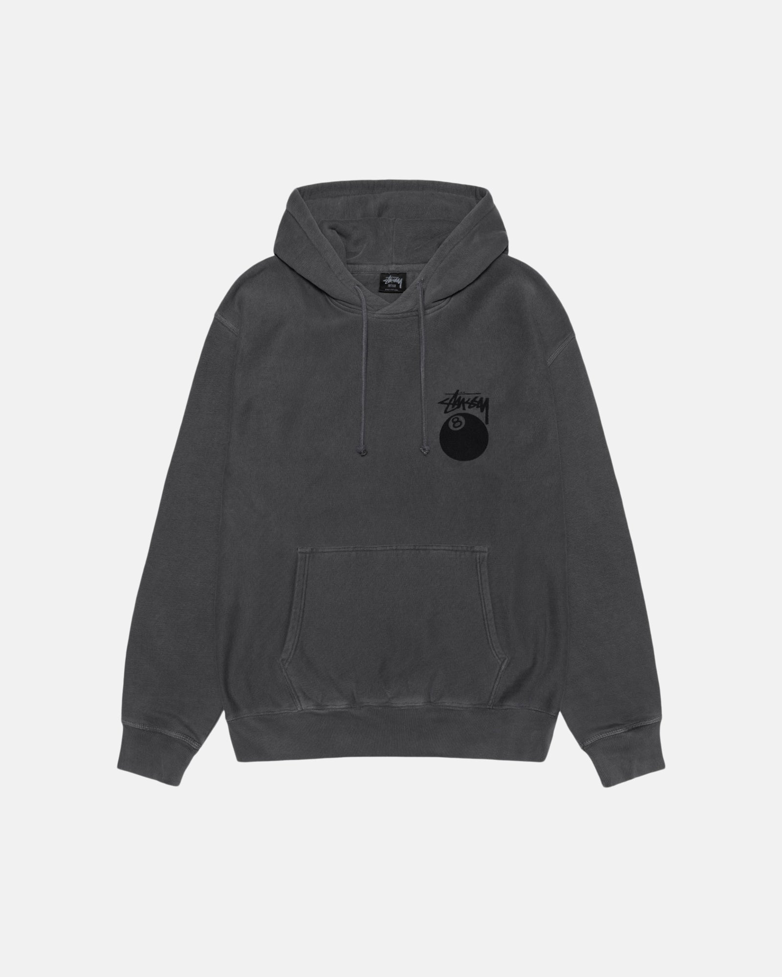 8 Ball Hoodie Pigment Dyed in black – Stüssy – Stüssy UK