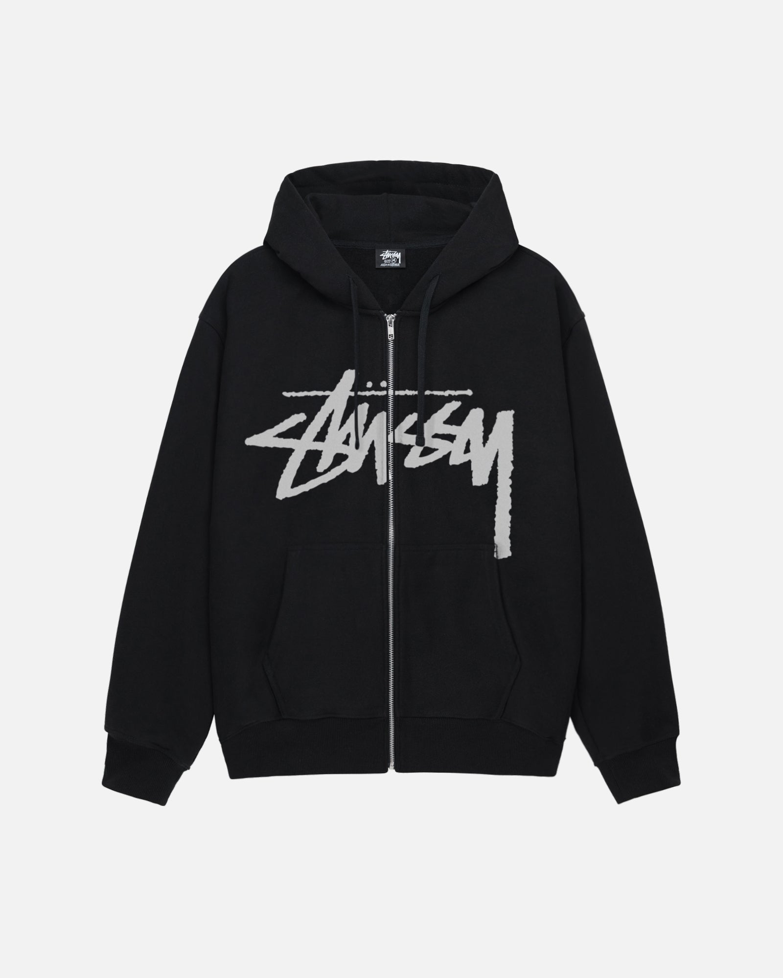 Stock Zip Hoodie in black – Stüssy UK