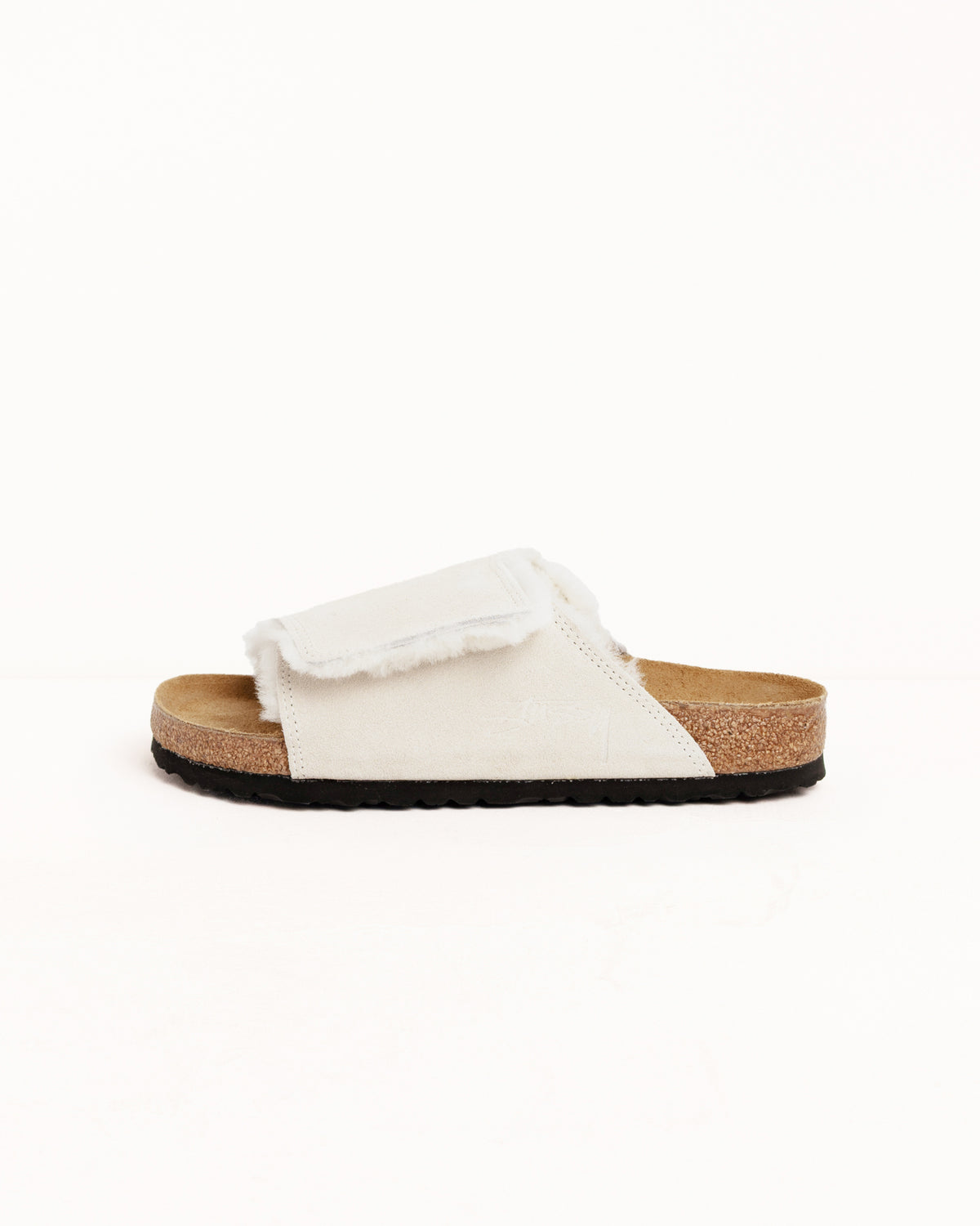 Stüssy & Birkenstock Solana Shearling Slide – Bone  display picture 1