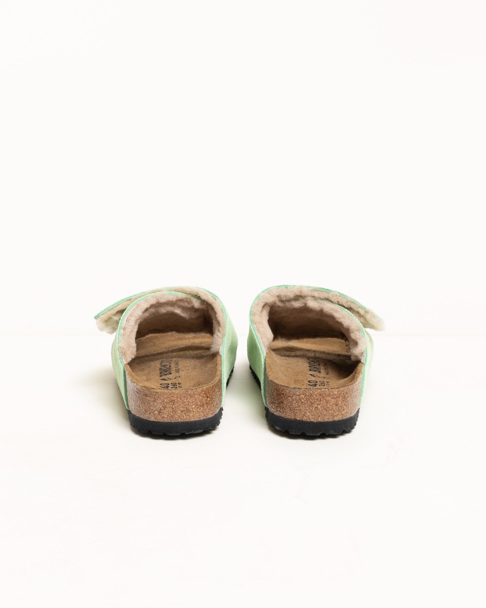Slide Suede Shearling Stussy Accessories In Washed Green