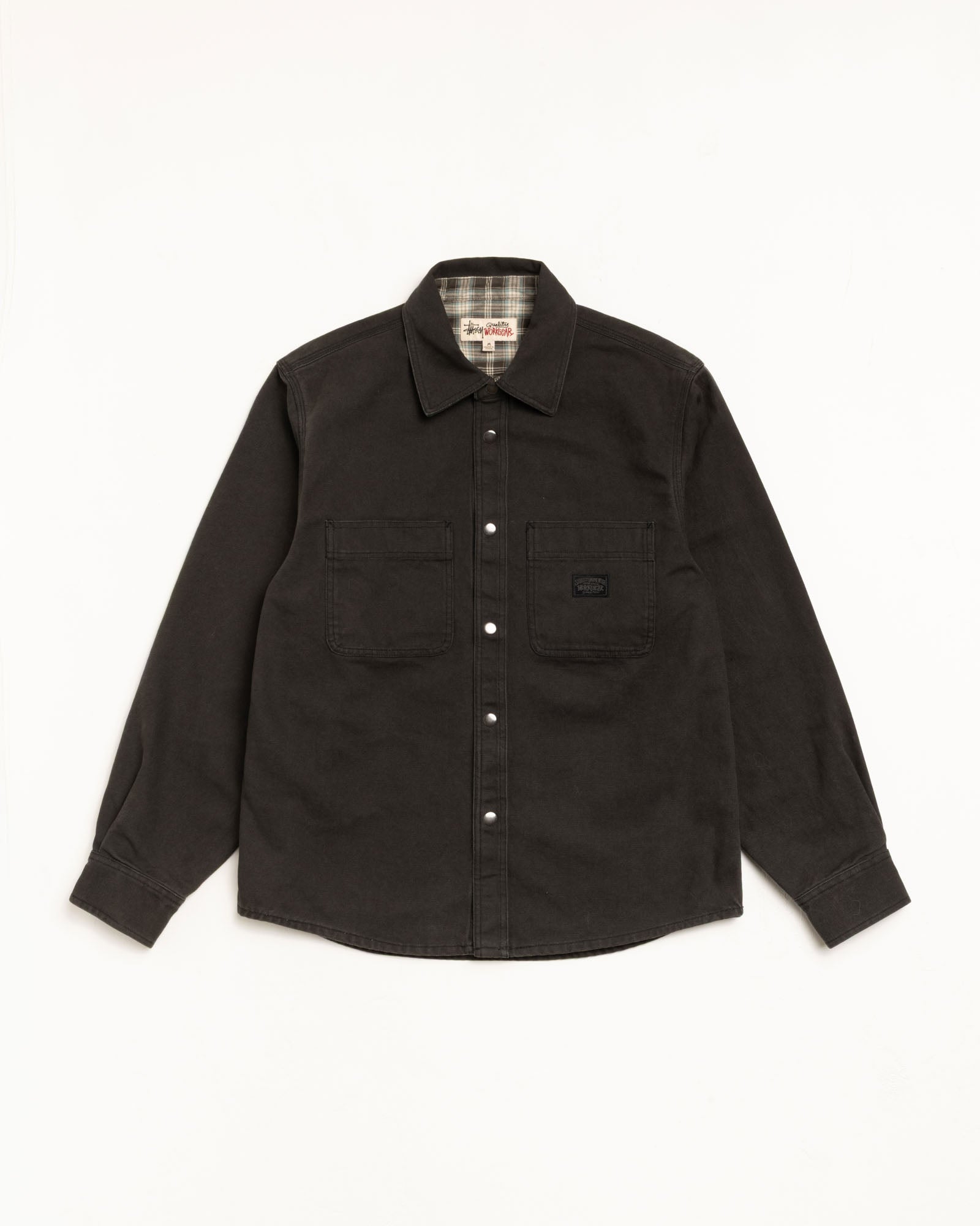 Heavy Washed Canvas Shirt – Black | Tops | Stüssy UK