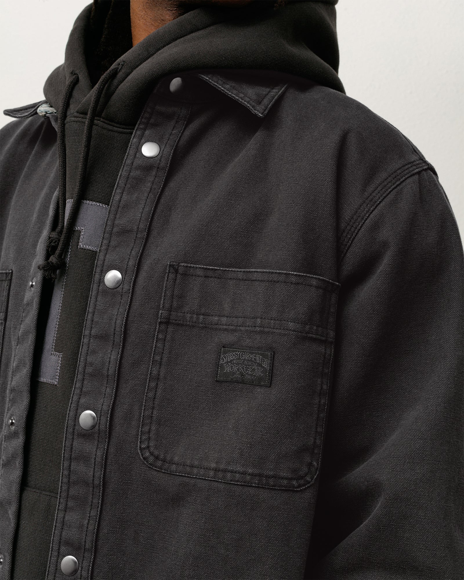 Heavy Washed Canvas Shirt – Black | Tops | Stüssy UK