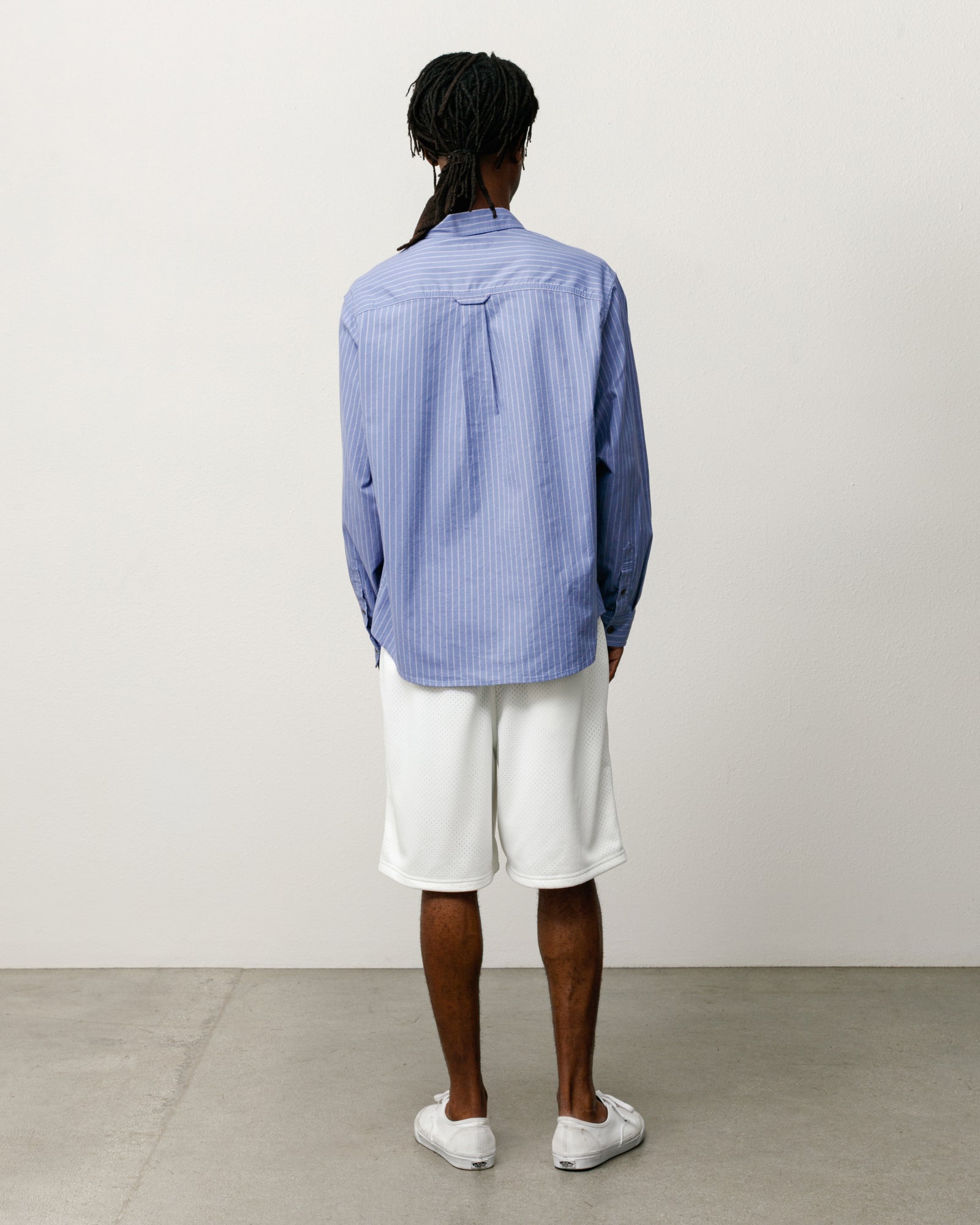 Oxford Ls Shirt Unisex Long Sleeve In Blue Stripe