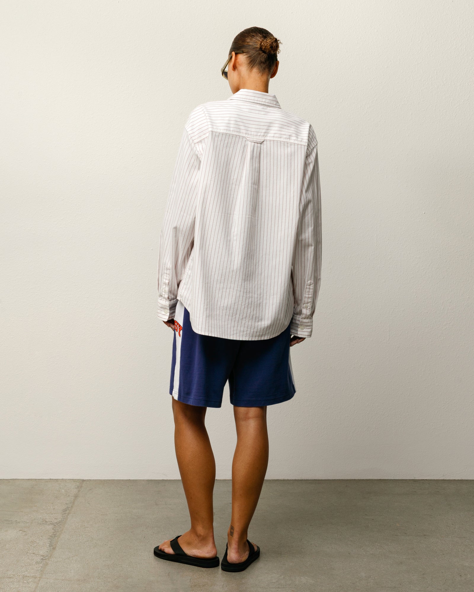 Oxford Ls Shirt Mens Long Sleeve In White Stripe