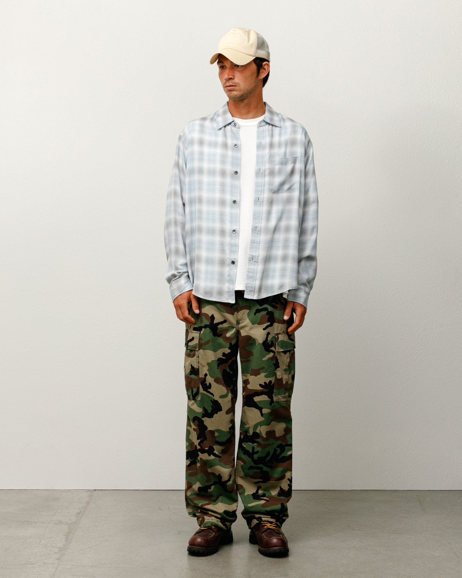 Matthew Plaid Shirt Sd Unisex Long Sleeve In Lt. Blue