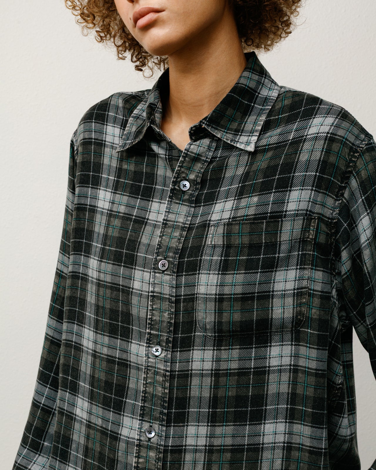 Matthew Plaid Shirt Cl Mens Long Sleeve In Charcoal