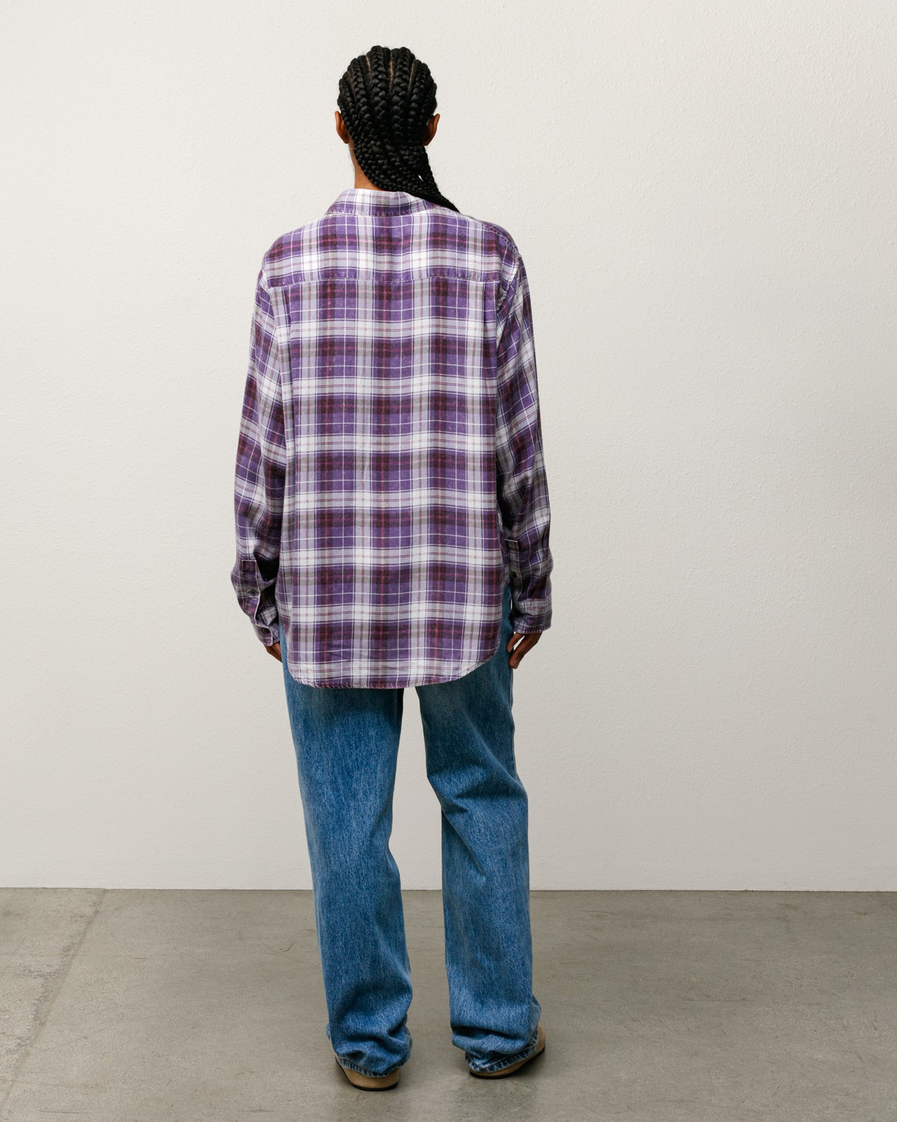 Matthew Plaid Shirt Cl Mens Long Sleeve In Lavender