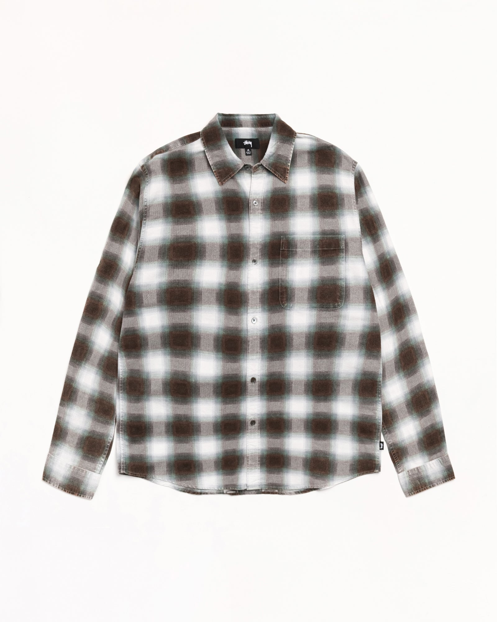 June Plaid Shirt Mens Long Sleeve In Bone