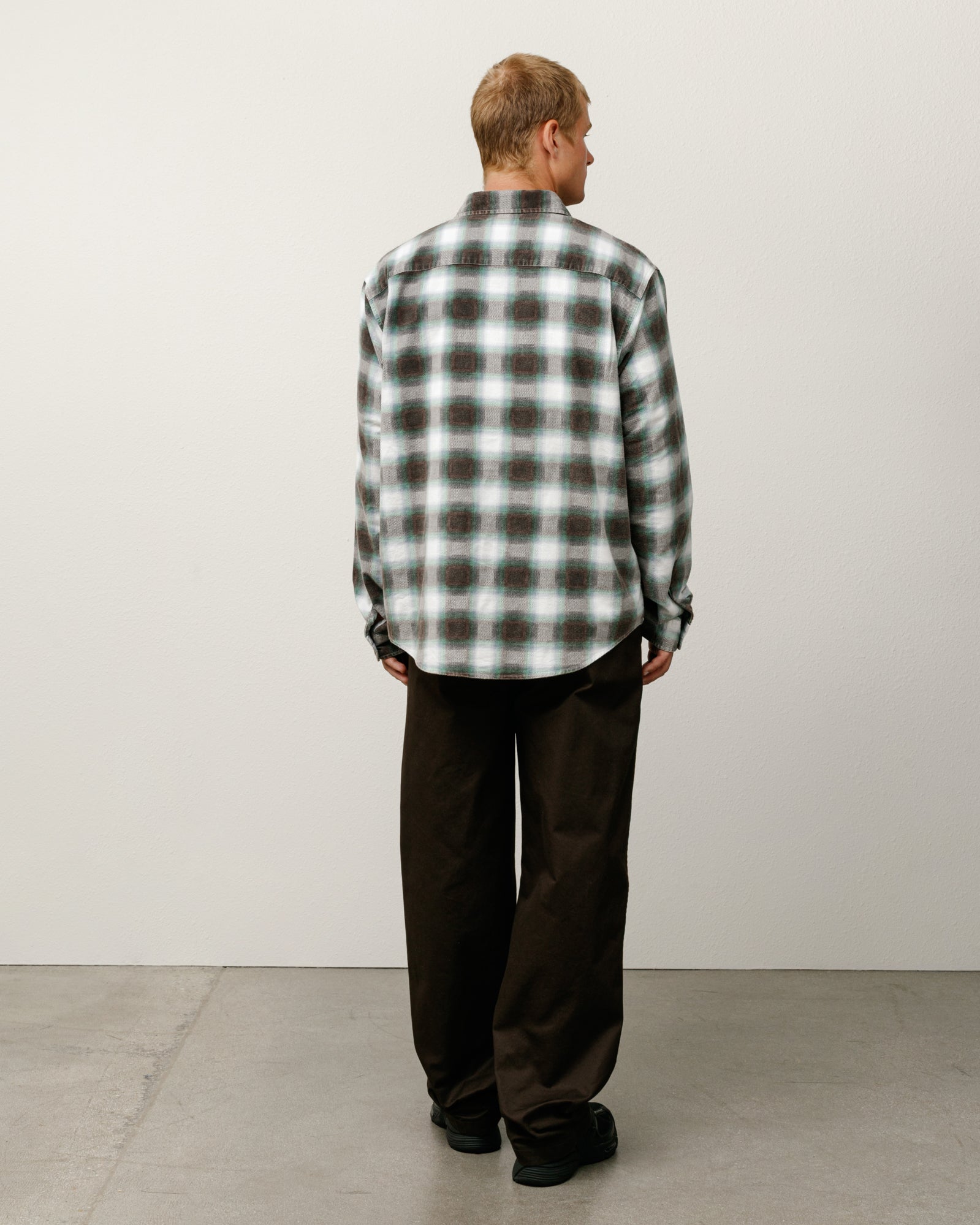 June Plaid Shirt Mens Long Sleeve In Bone