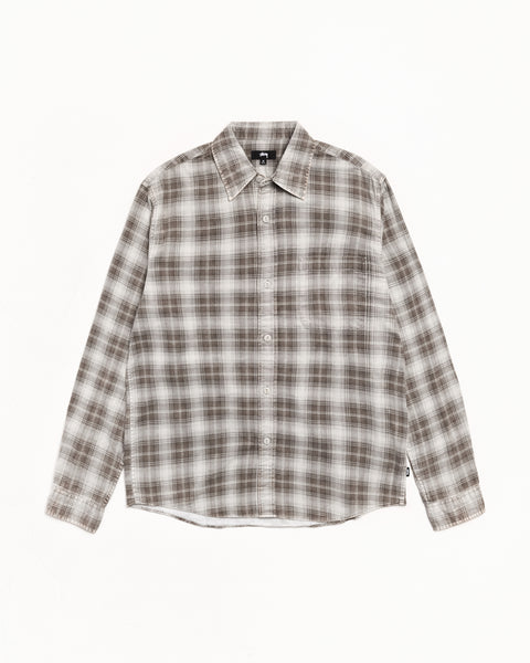 Dax Plaid Shirt Mens Long Sleeve In Brown