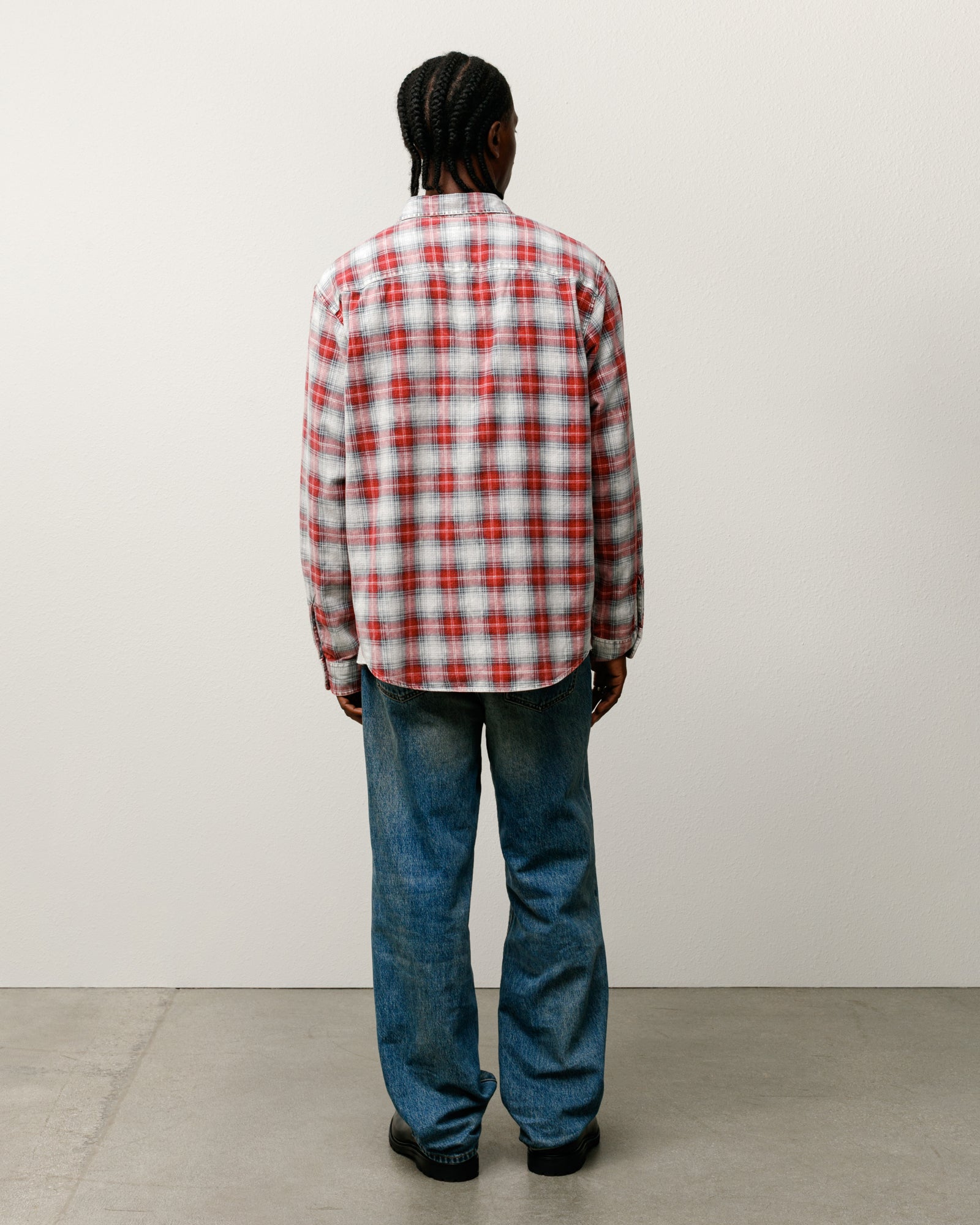 Dax Plaid Shirt Mens Long Sleeve In Red