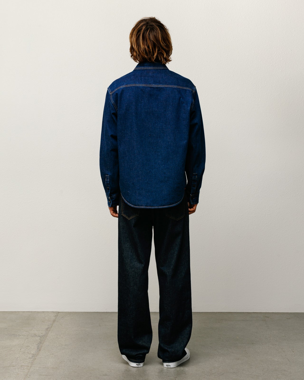 Work Denim Shirt Mens Long Sleeve In Dark Denim