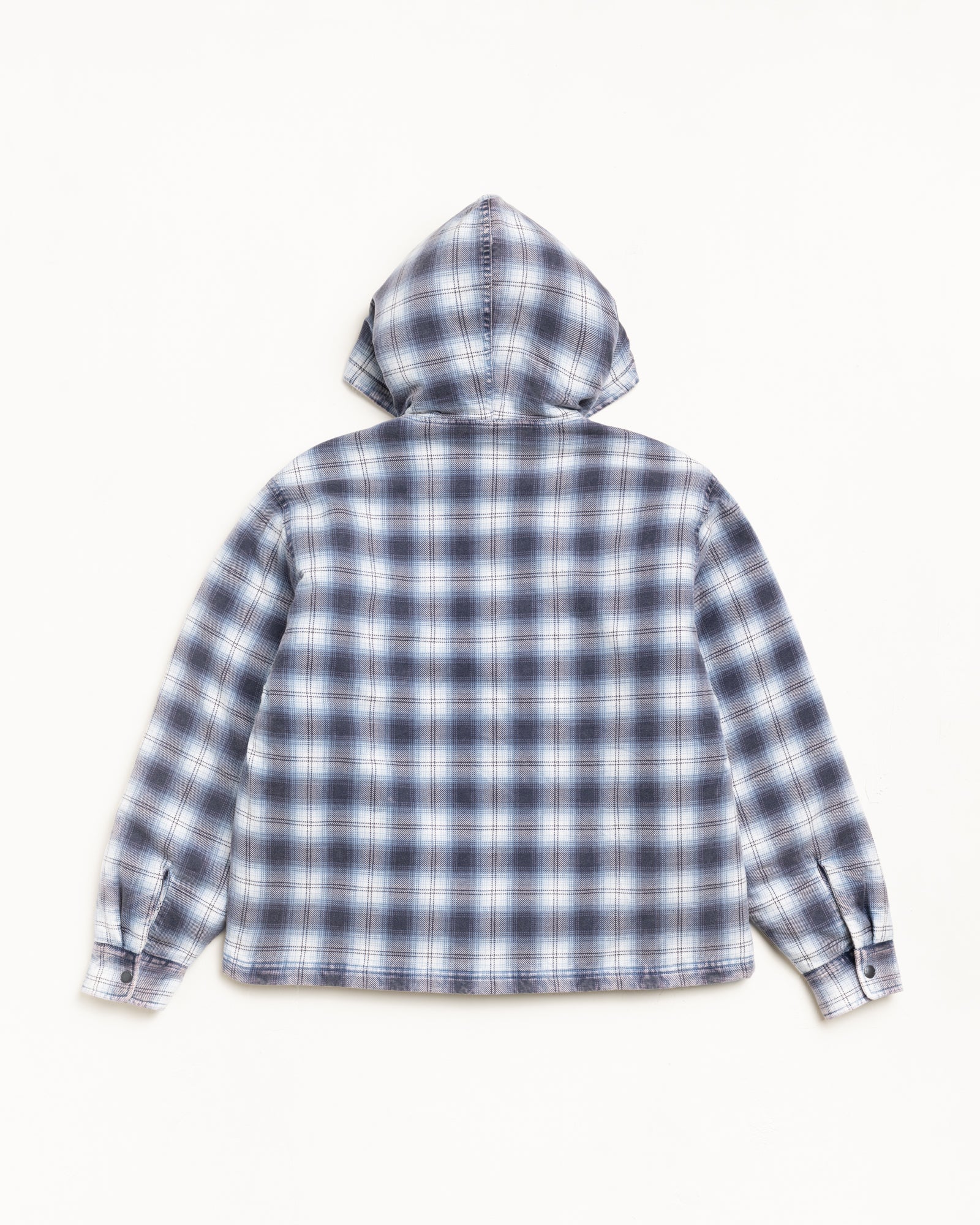 Zip Hooded Plaid Shirt – Blue | Outerwear | Stüssy UK