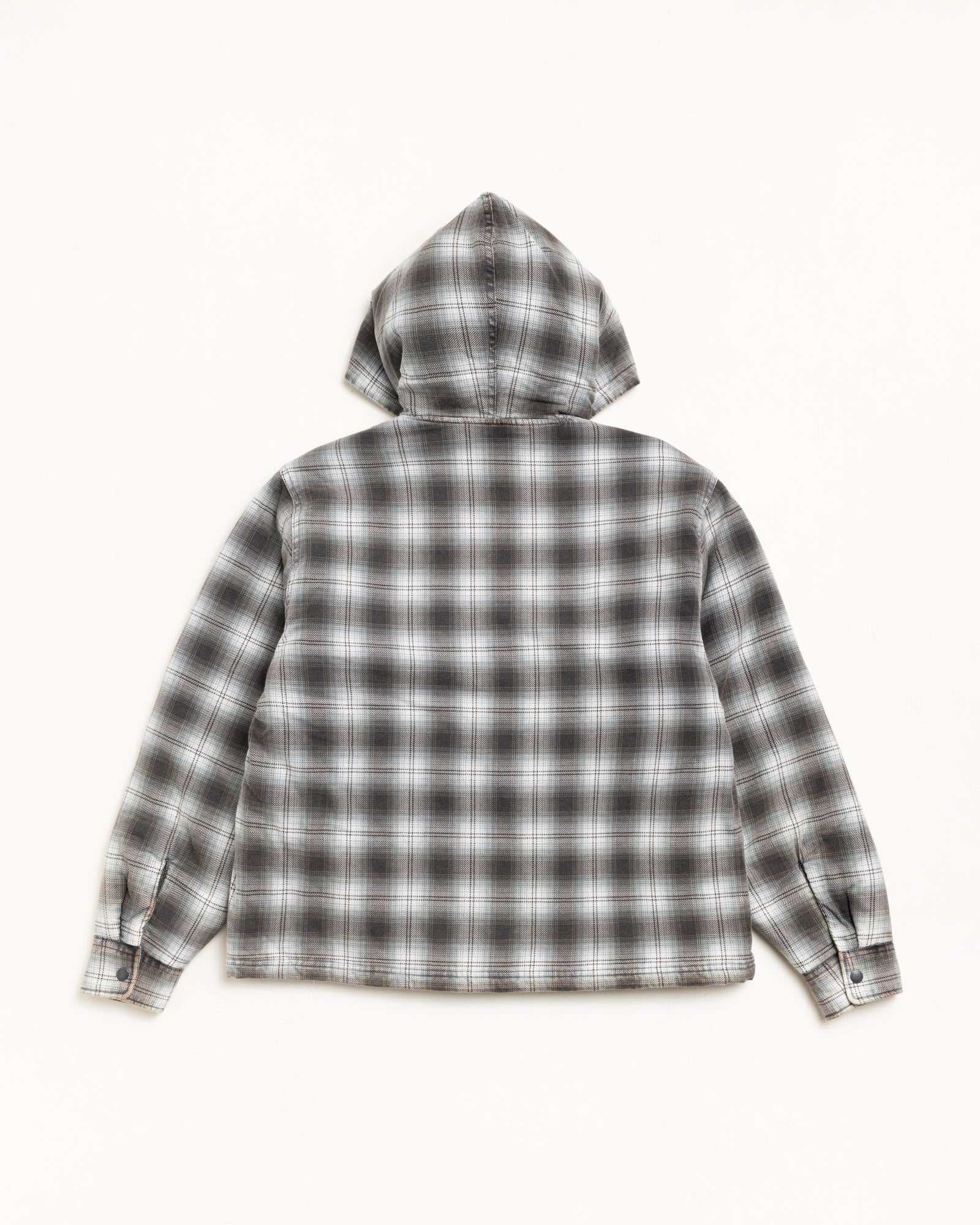 Zip Hooded Plaid Shirt – Charcoal | Outerwear | Stüssy UK