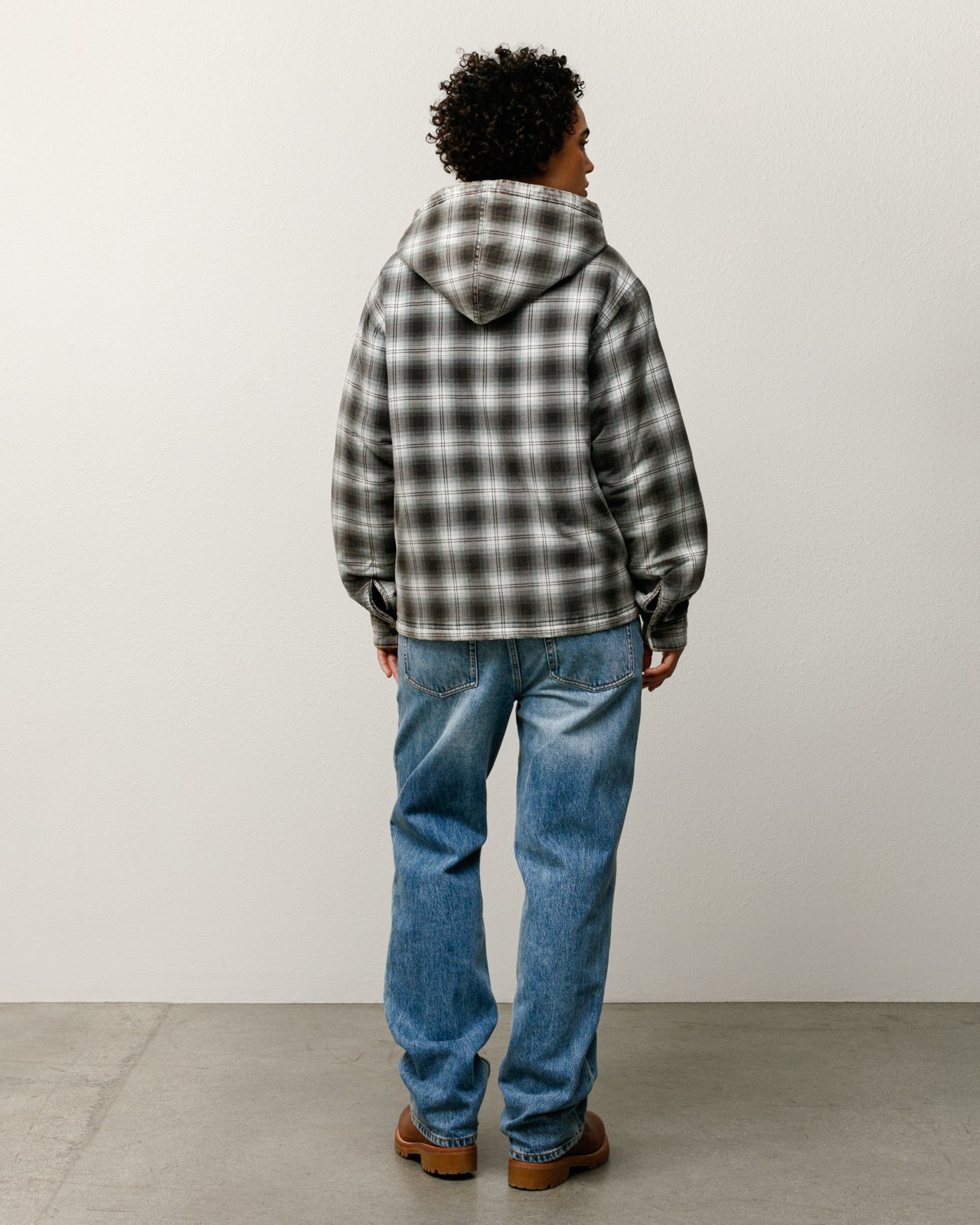 Zip Hooded Plaid Shirt – Charcoal | Outerwear | Stüssy UK