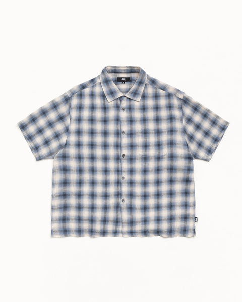 Liam Ss Plaid Shirt Mens Short Sleeve In Blue