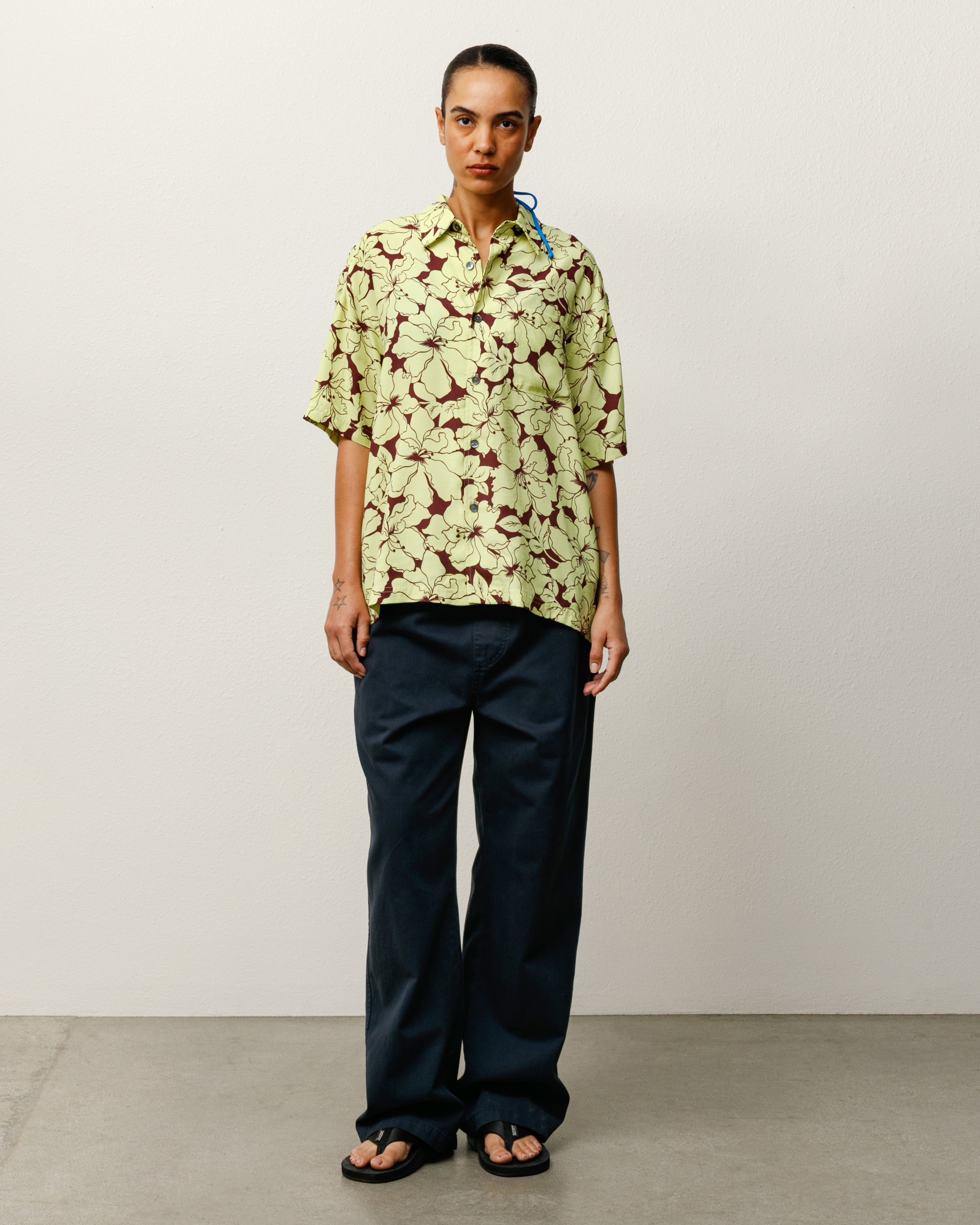 Floral Hawaiian Shirt – Lime | Tops & Shirts | Stüssy UK
