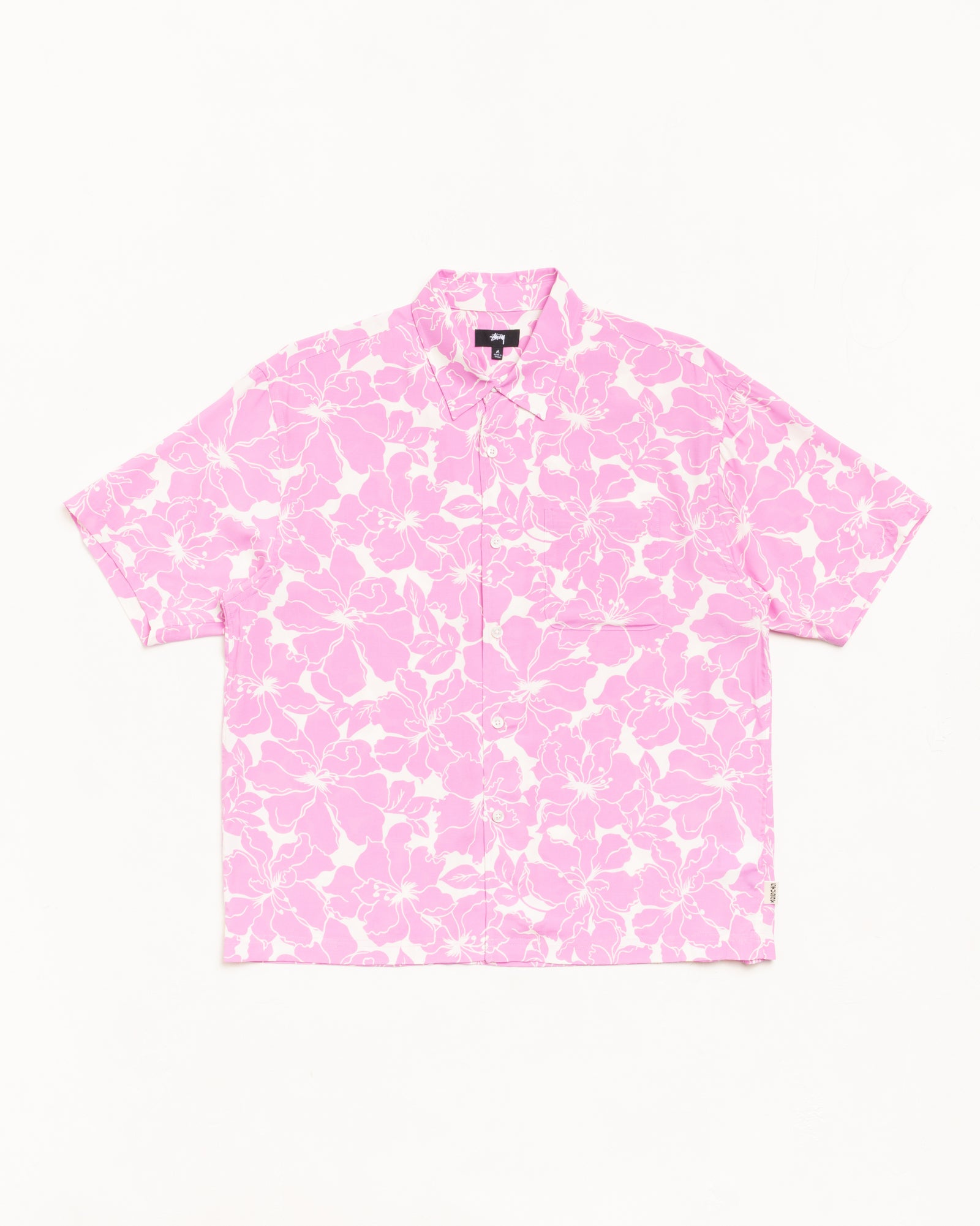 Floral Hawaiian Shirt Mens Short Sleeve In Pink