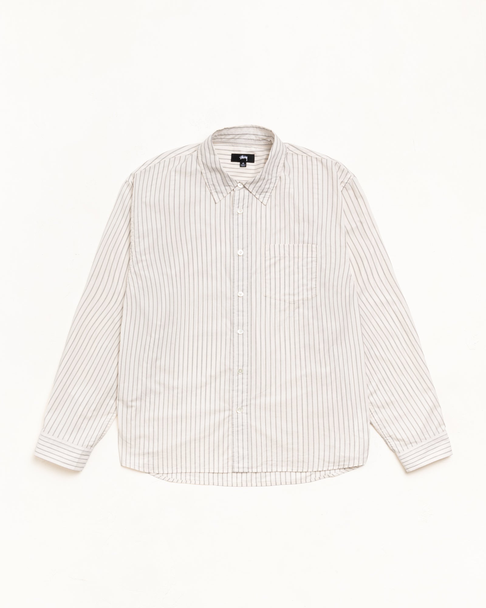 Standard LS Shirt Unisex Long Sleeve in Natural Stripe