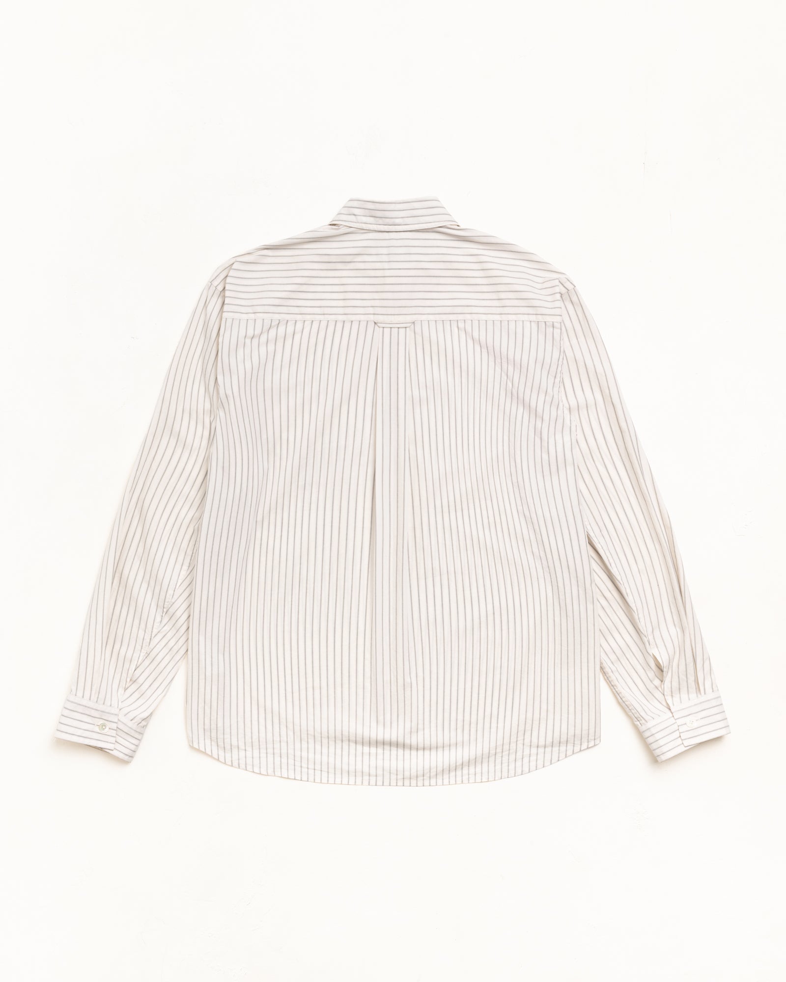 Standard LS Shirt Unisex Long Sleeve In Natural Stripe - Back View