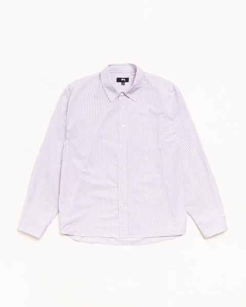 Standard Long Sleeve Shirt Unisex In Purple Stripe