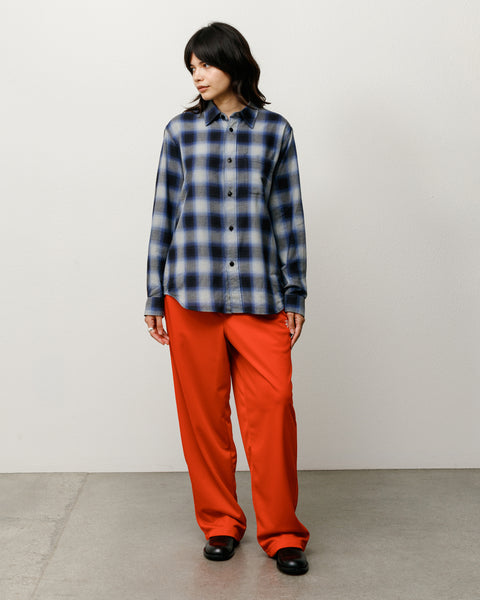 Beach Ombre Plaid Shirt Unisex Long Sleeve In Black