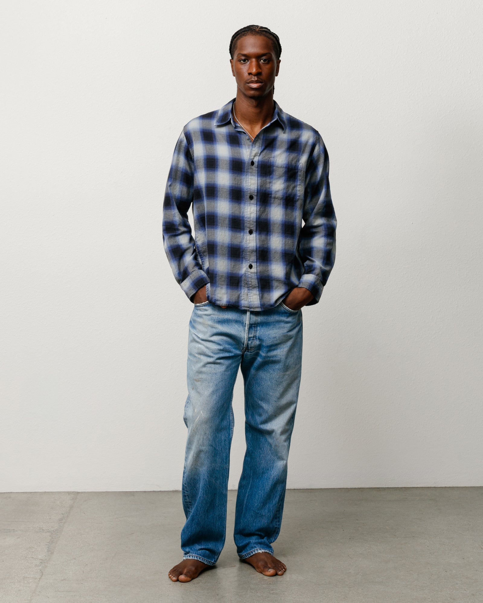 Beach Ombre Plaid Shirt – Black | Tops & Shirts | Stüssy UK