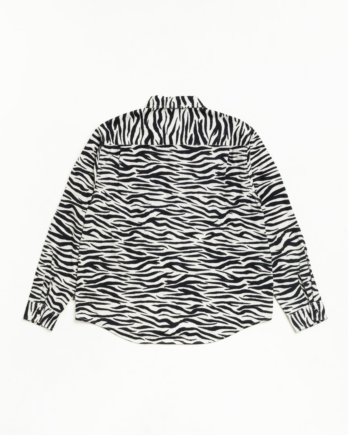 Animal Print Flannel Shirt Unisex Long Sleeve In Zebra