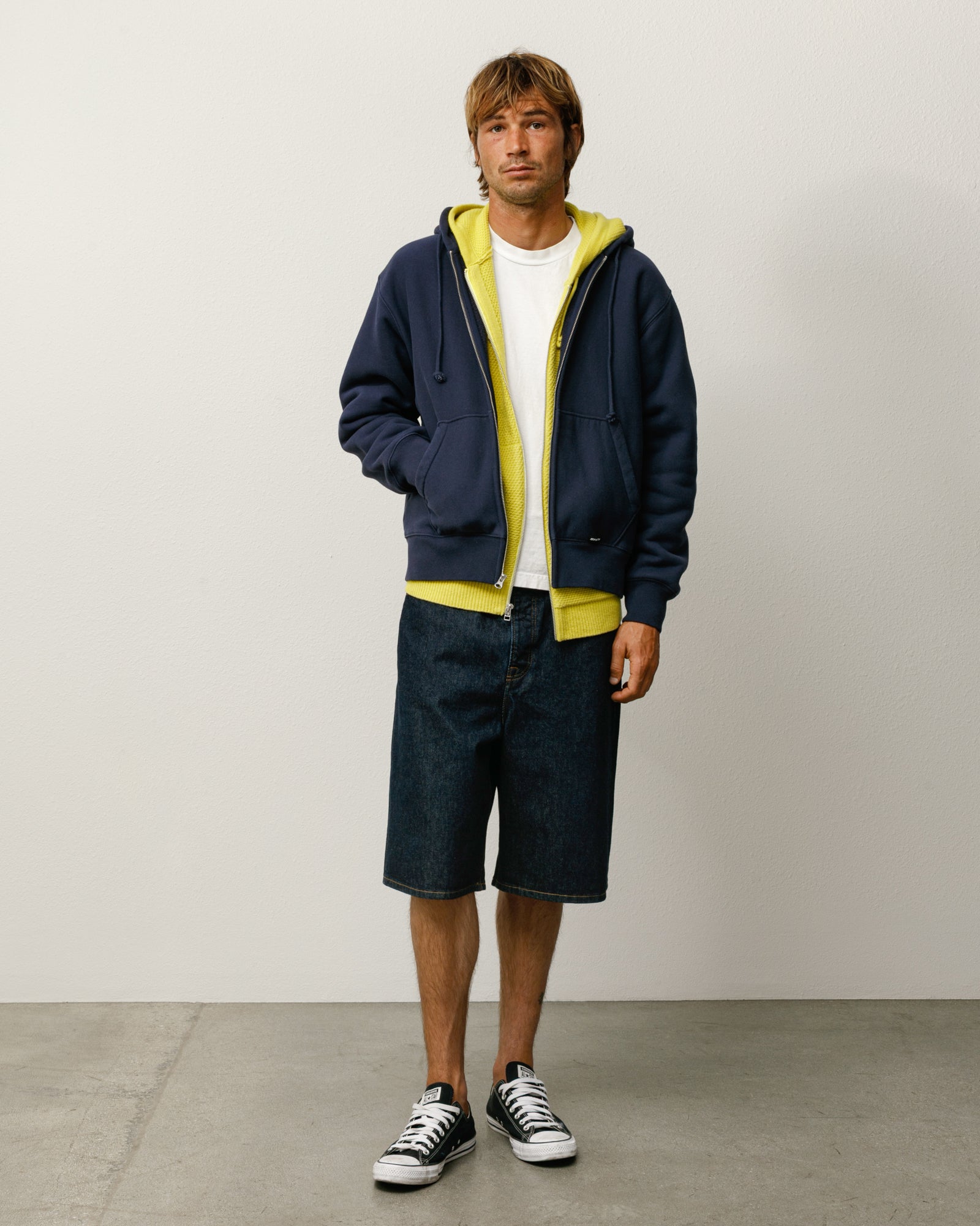 Big Ol Short Denim Mens Regular In Rinsed Indigo