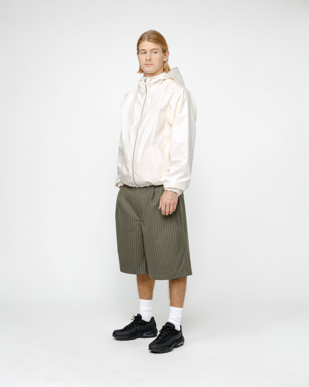 stussy 24ss VOLUME PLEATED SHORT STRIPE