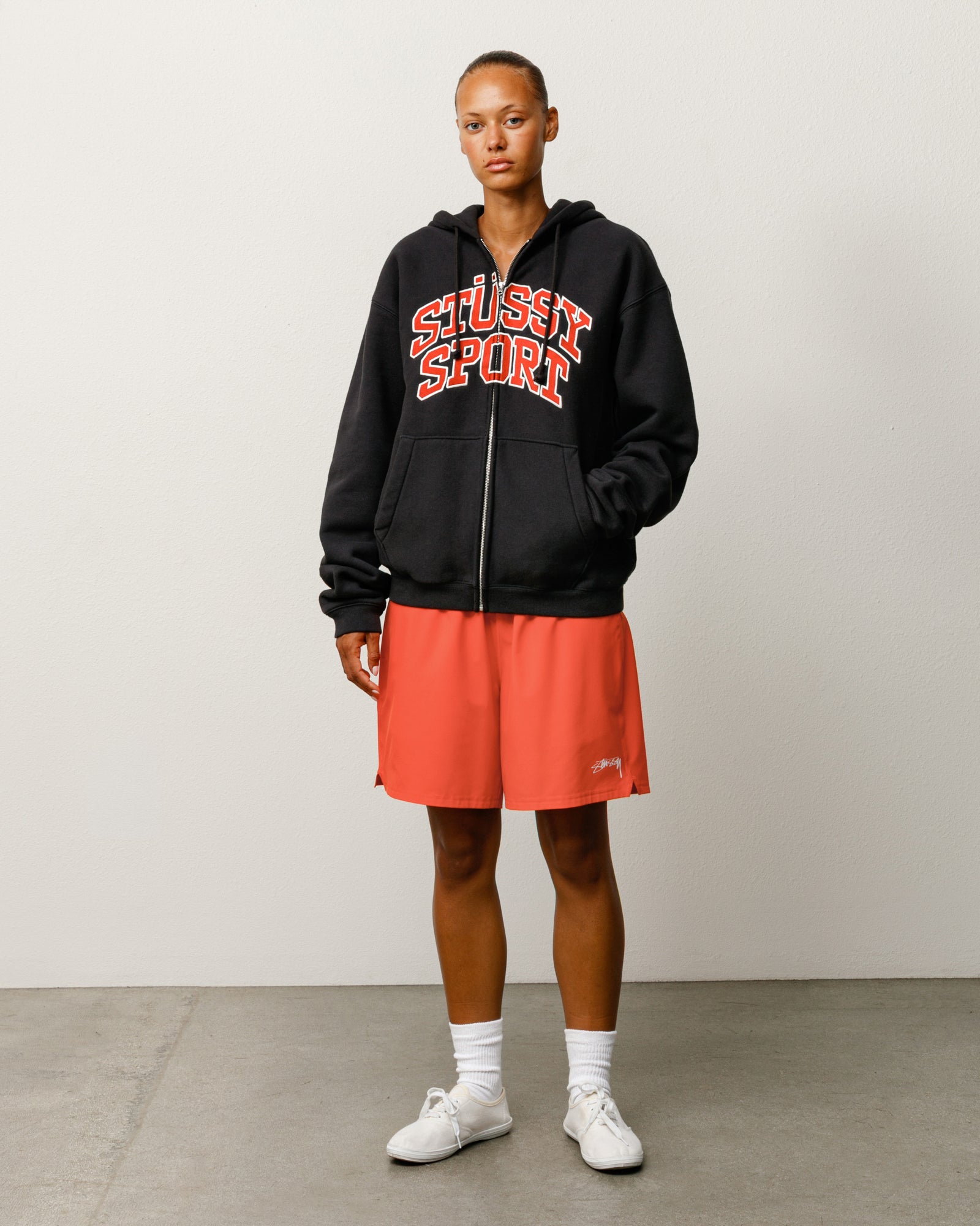 Sport Short Unisex In Red Orange