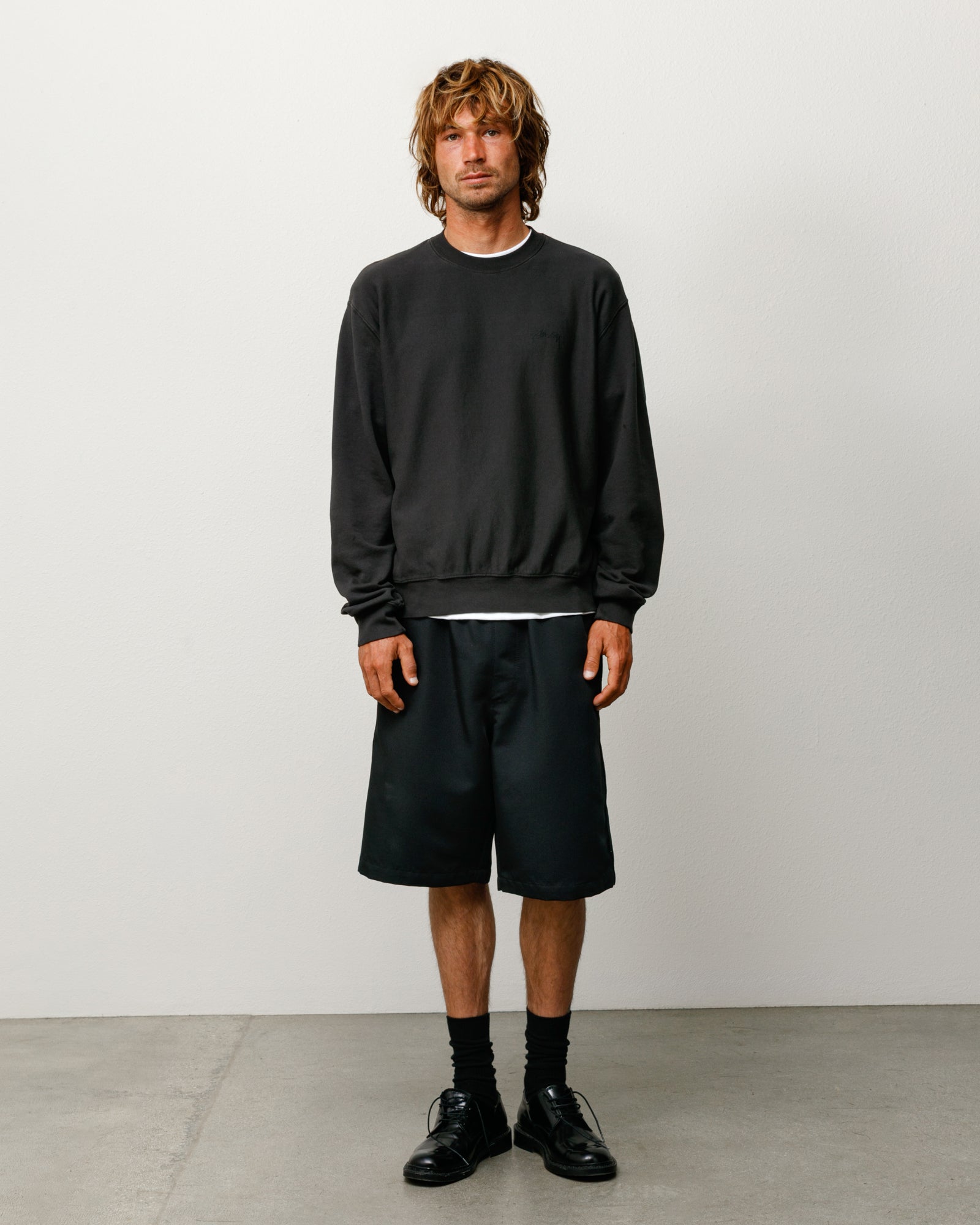 Baggy Beach Short Unisex Knee-Length In Black