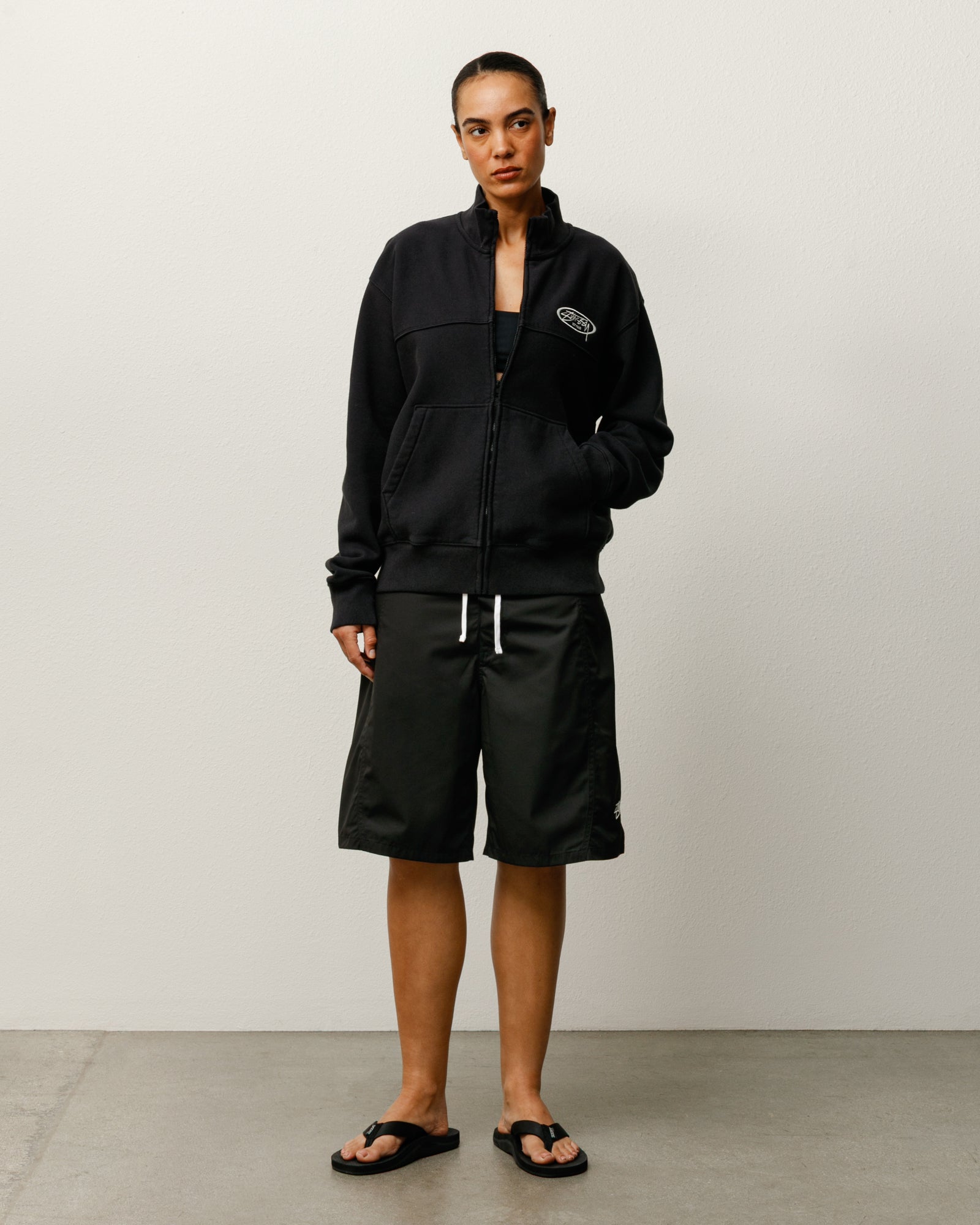 Curved Panel Board Short Bottoms in the colour Black