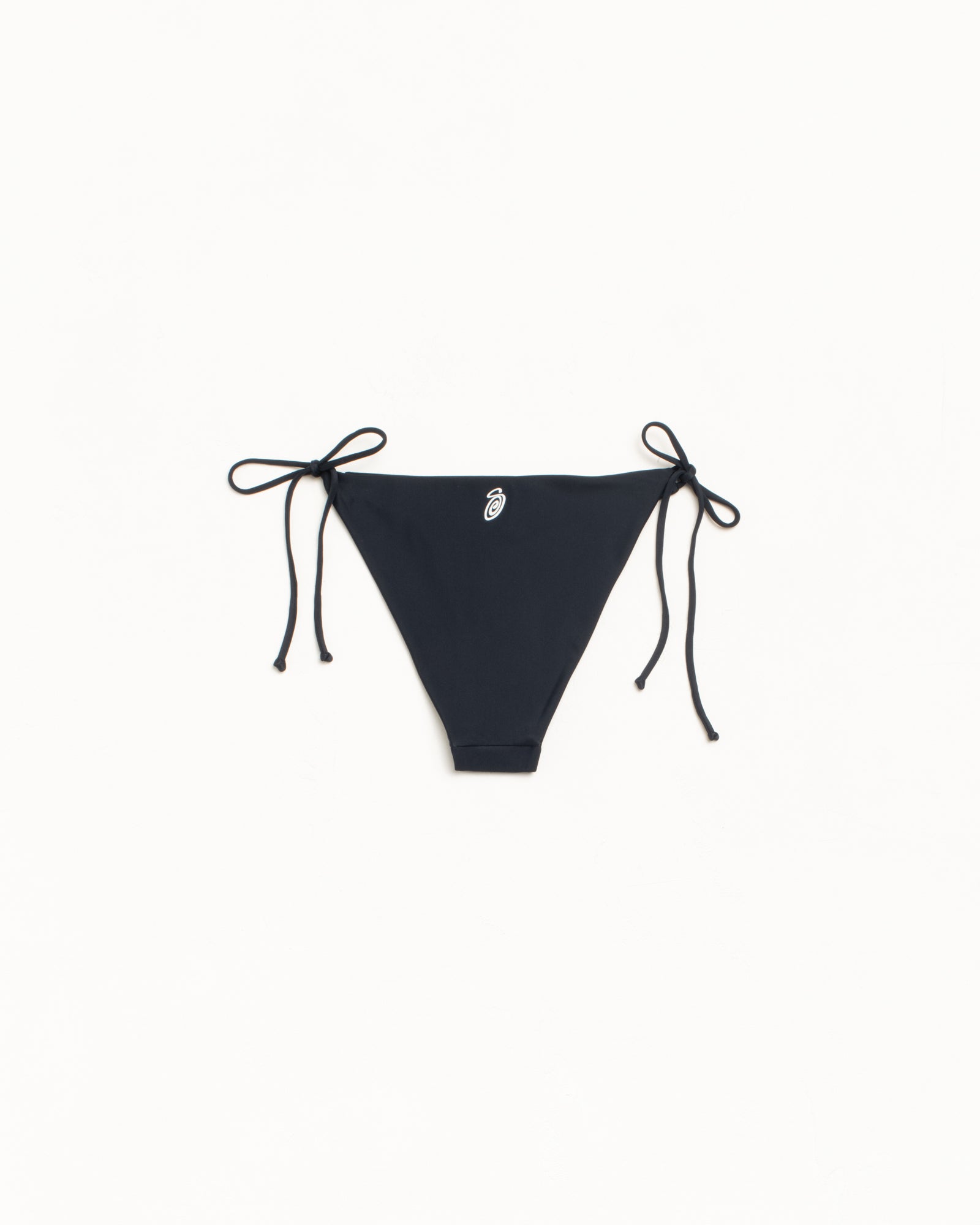 Side Tie Bikini Bottom Womens Swimwear in the color Black