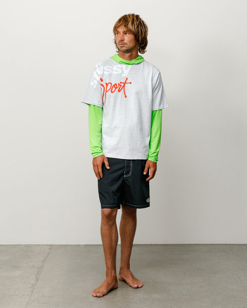 Coastal Board Short In Black With Contrast White Stitching, Unisex Regular Fit