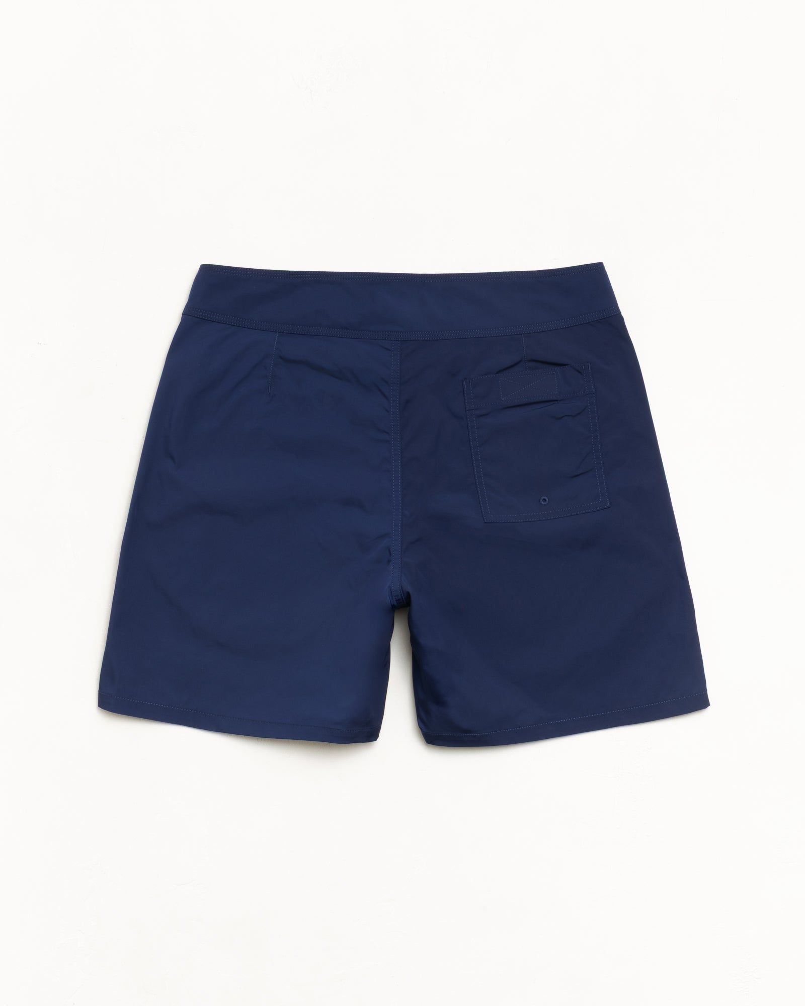 Board Short Unisex In Blue, Back View With Rear Patch Pocket