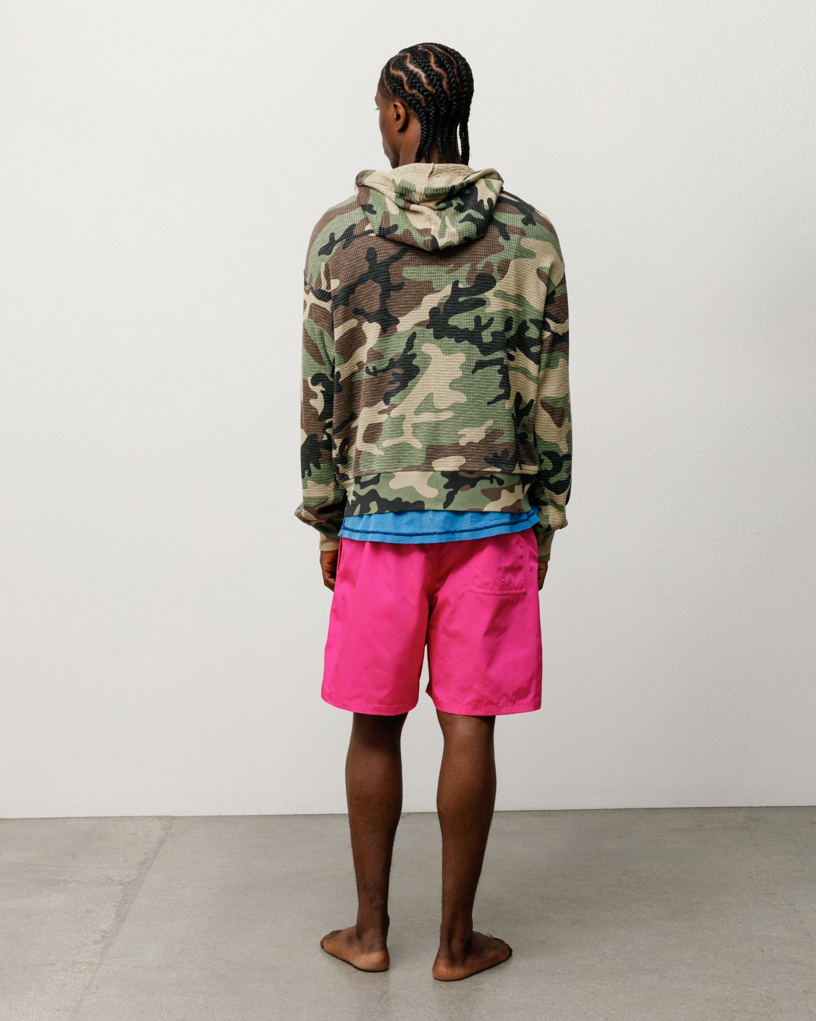 Coastal Board Short Unisex Regular In Pink, Back View With Rear Patch Pocket