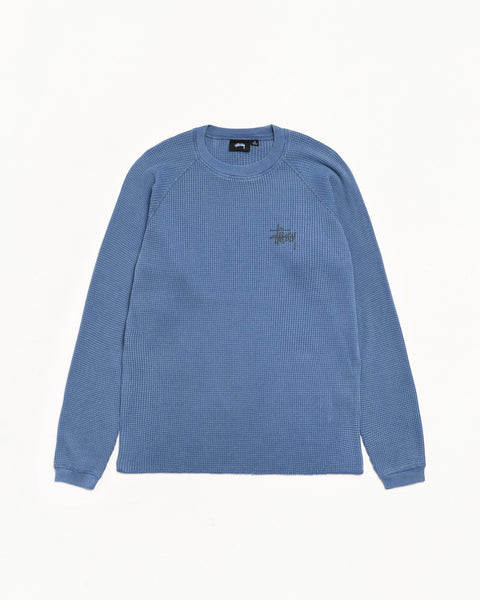 Raglan Thermal Basic Stock Mens Long Sleeve In Blue