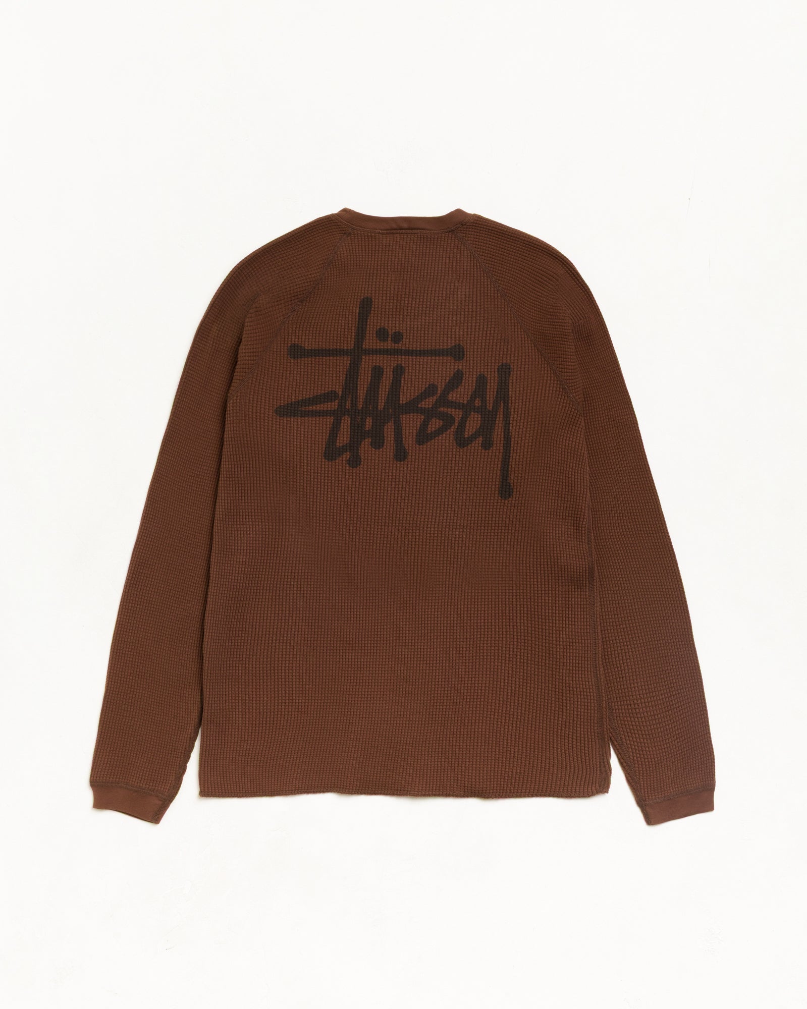 Raglan Thermal Basic Stock Unisex Long Sleeve In Brown