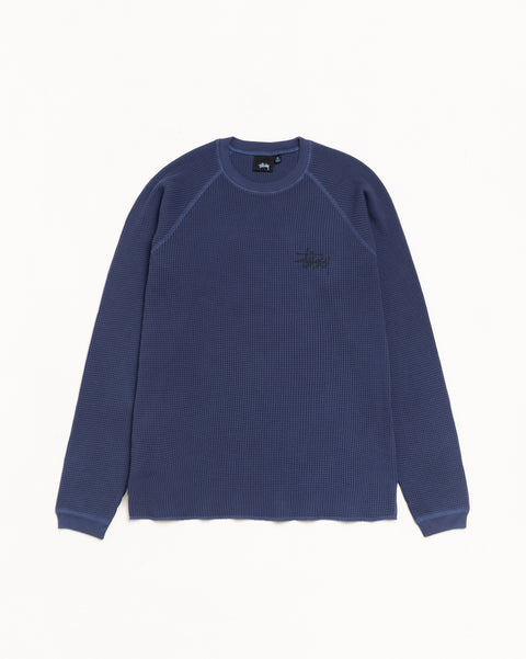 Raglan Thermal Basic Stock Unisex Long Sleeve In Navy