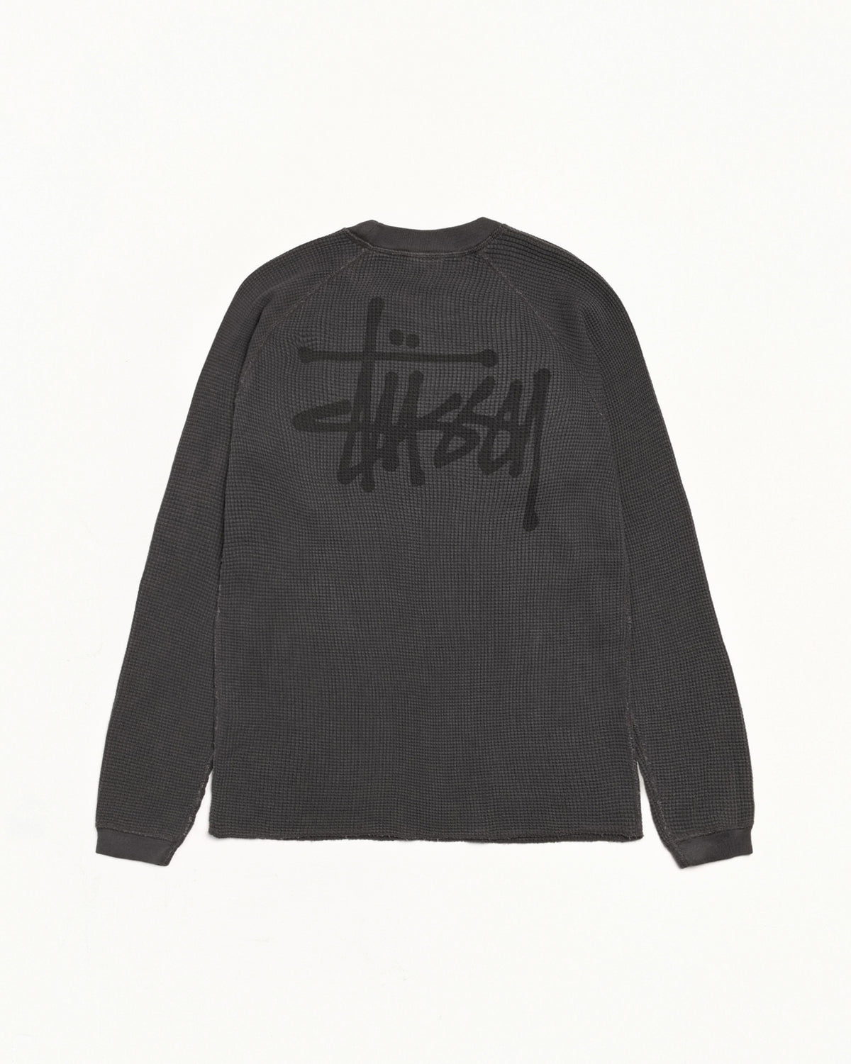Basic Stüssy Thermal – Washed Black | Tops & Knits | Stüssy UK
