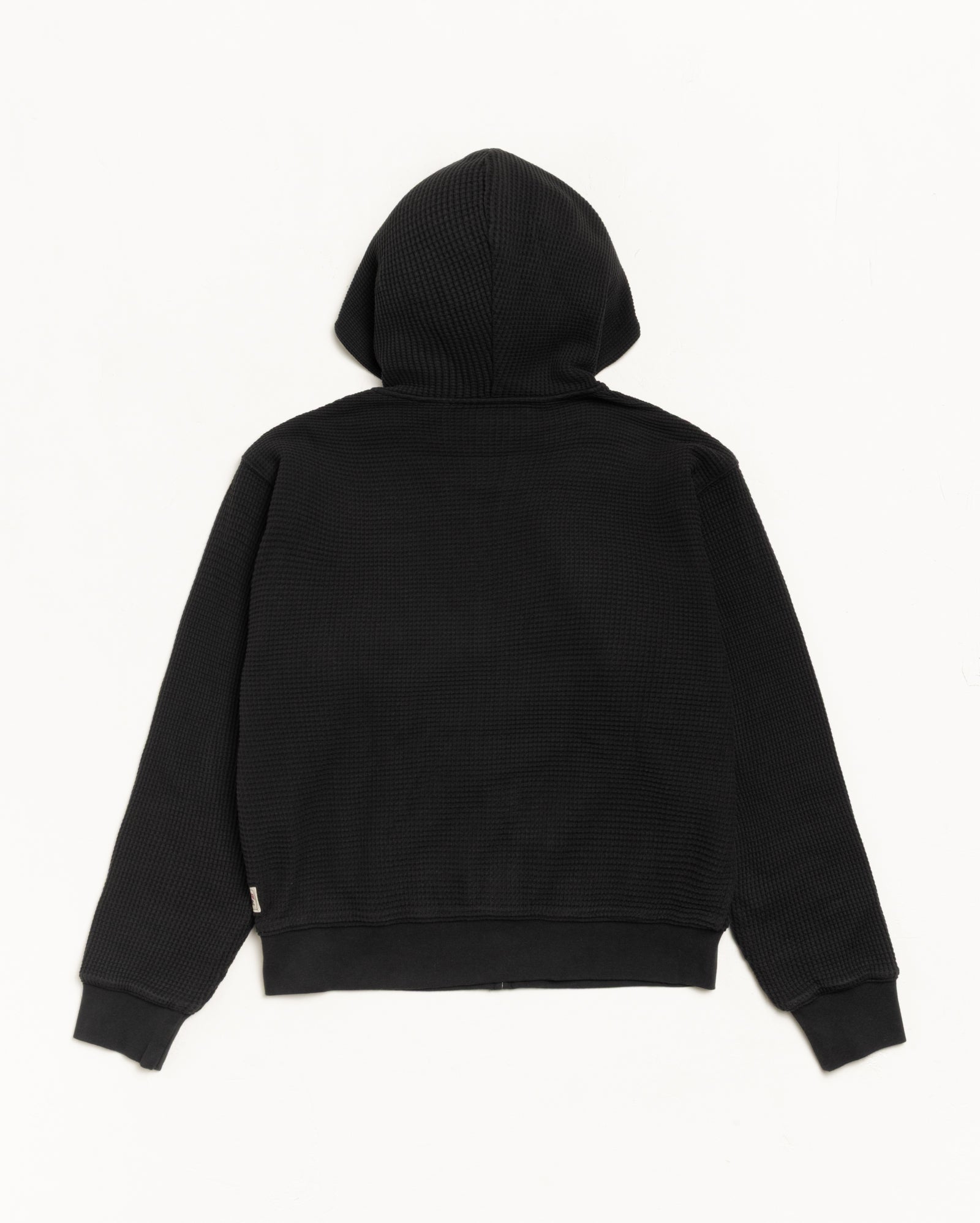 Double Layer Waffle Zip Hoodie – Black | Tops | Stüssy UK