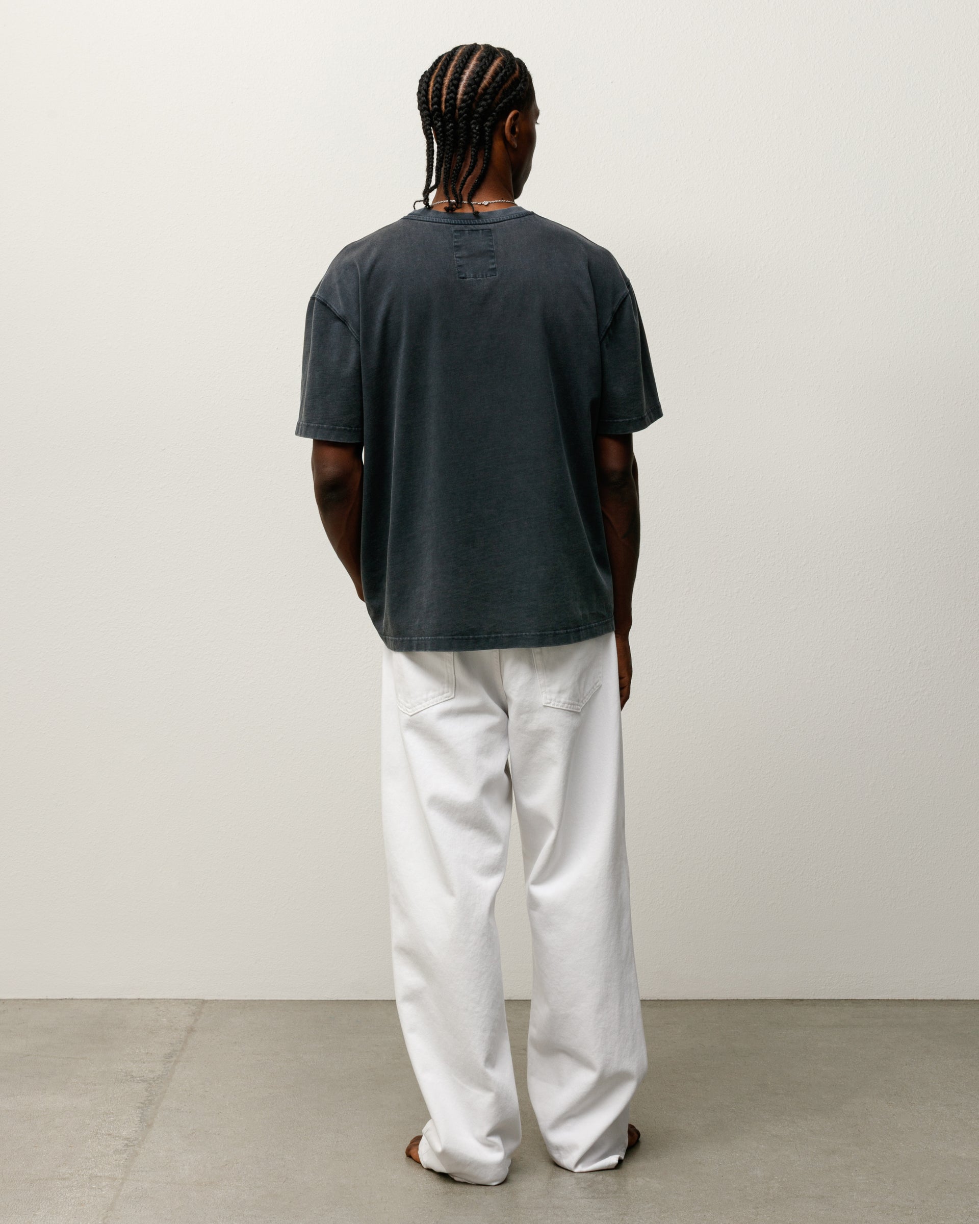 Dyed Ss Tee Mens Short Sleeve In Faded Black