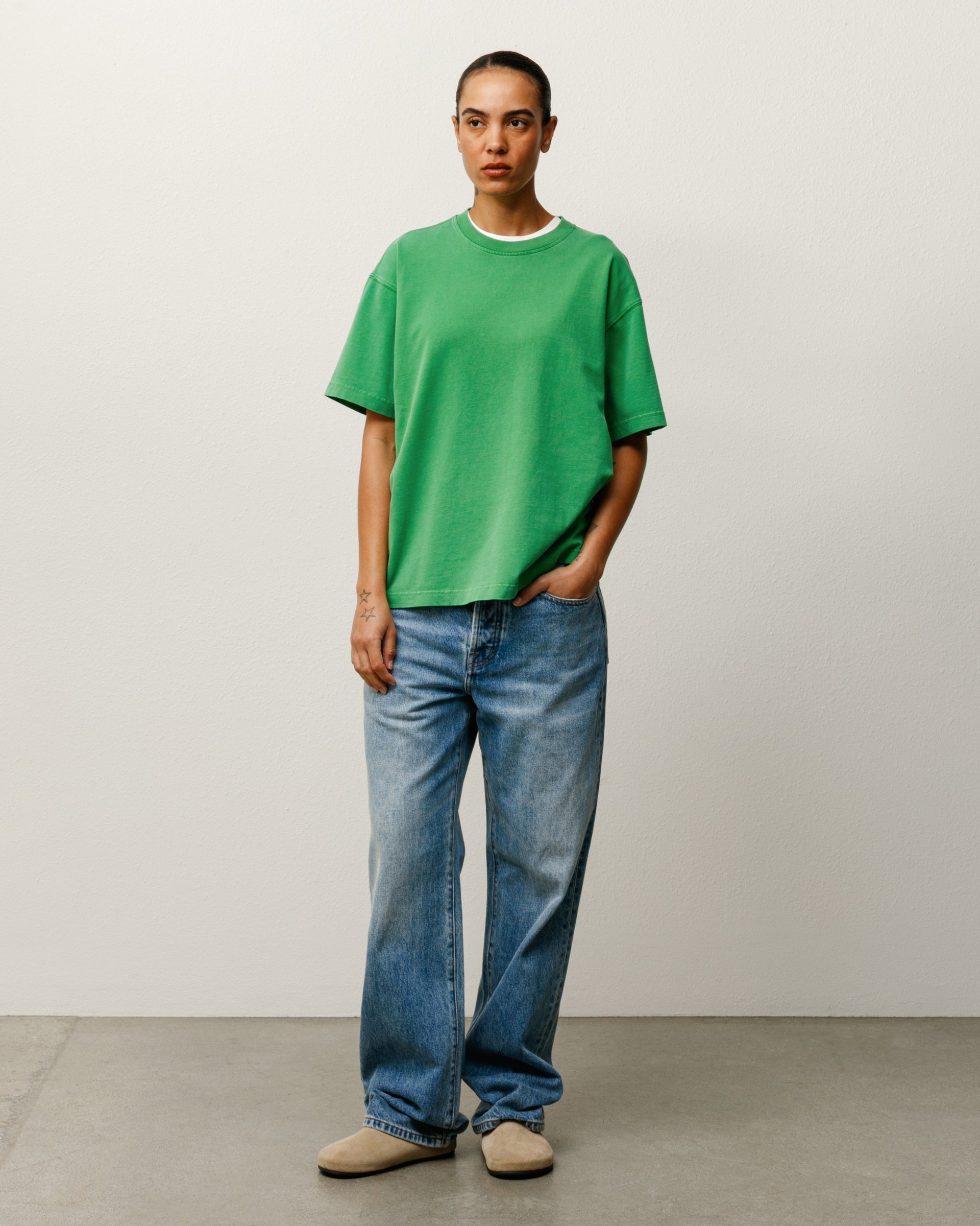 Dyed Ss Tee Mens Short Sleeve In Washed Pine