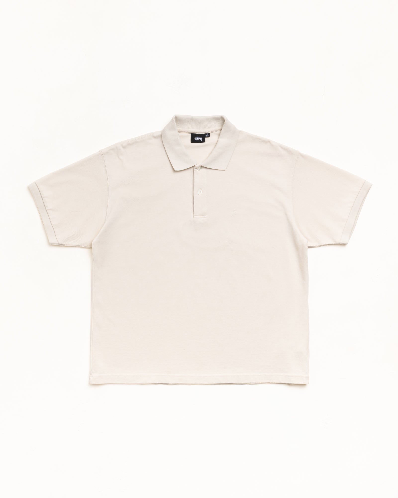 Off White Classic Pique Polo Unisex Short Sleeve, Ribbed Collar With Two-Button Placket