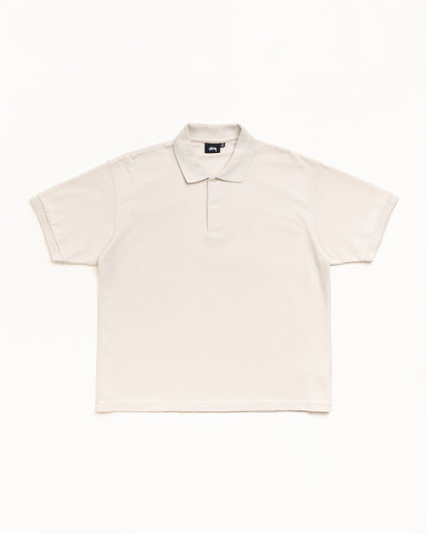 Off White Classic Pique Polo Unisex Short Sleeve, Ribbed Collar With Two-Button Placket