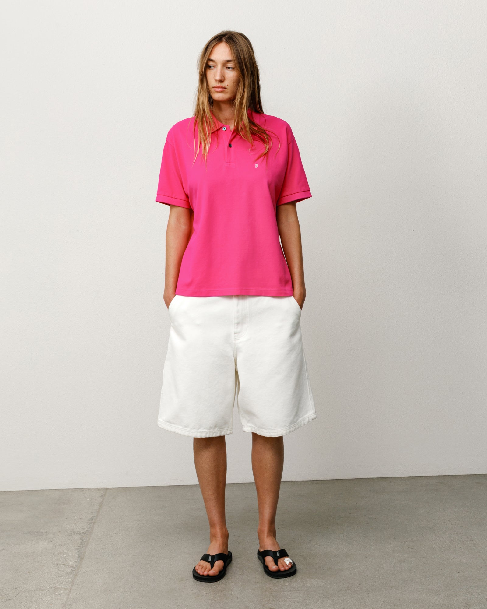 Classic Pique Polo Unisex Short Sleeve In Pink