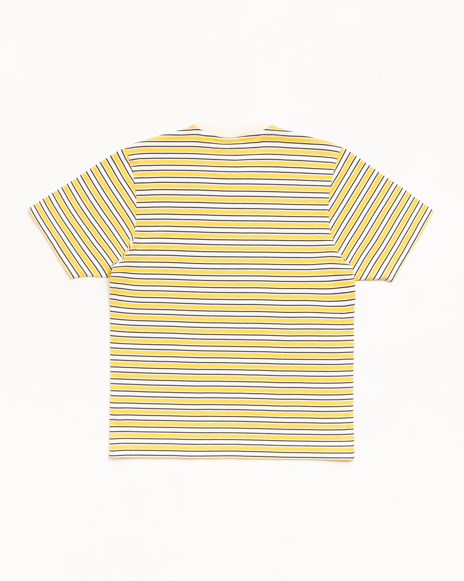 Beach Stripe Tee Unisex Short Sleeve In Yellow, Horizontal Stripes, Back View